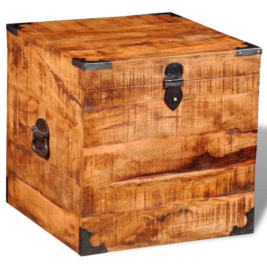Shubiao Mango Wood Storage Chest - Cubic Toy Box, Blanket Organizer, Kids Room Decor, Nursery Storage Solution for Toys, Books & Bedding - Perfect for Home, Playroom & Baby Nursery Organization