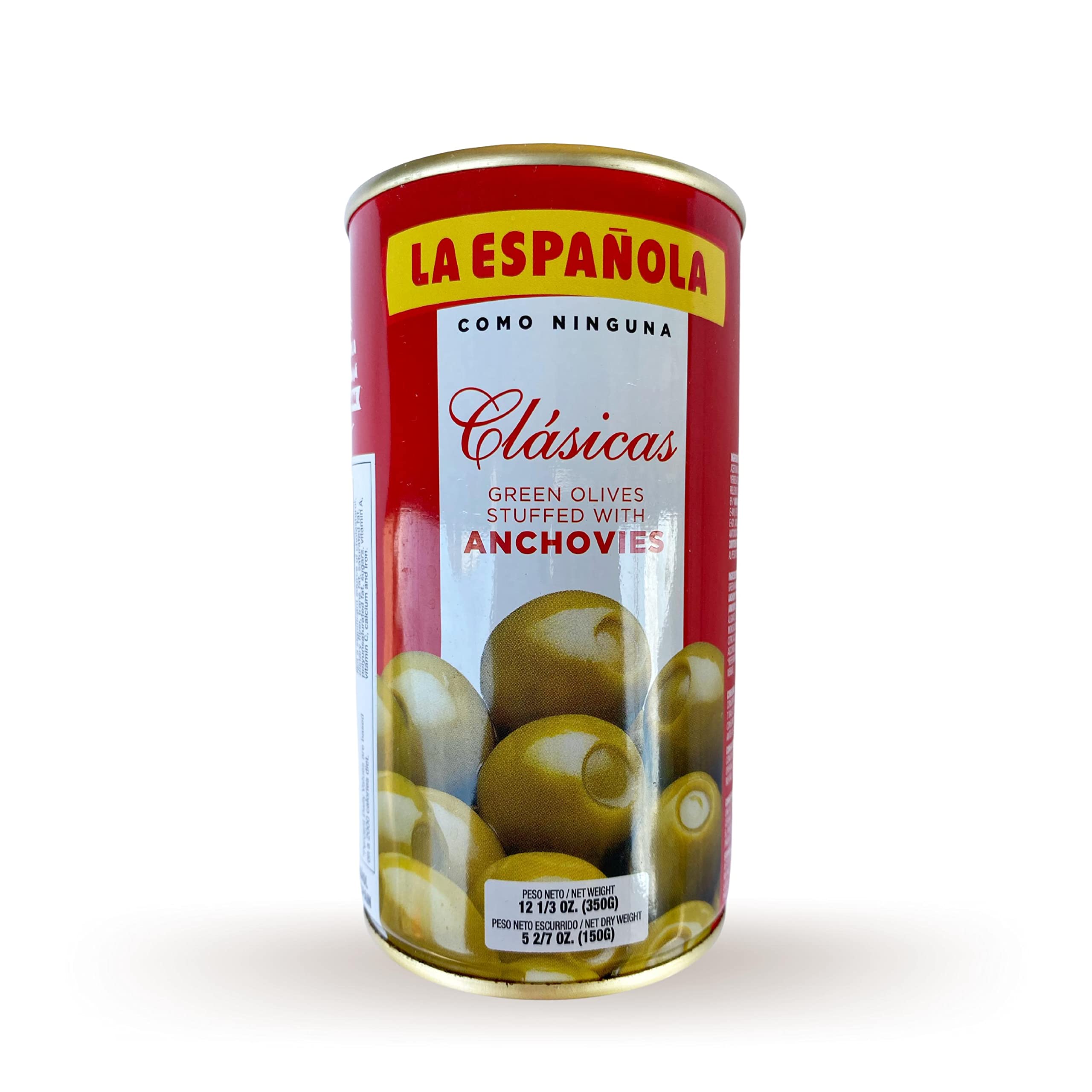 La Espanola Premium Anchovy Stuffed Olives - Gourmet Spanish Olives with Anchovies for Charcuterie Boards, Tapas & Cocktail Garnish