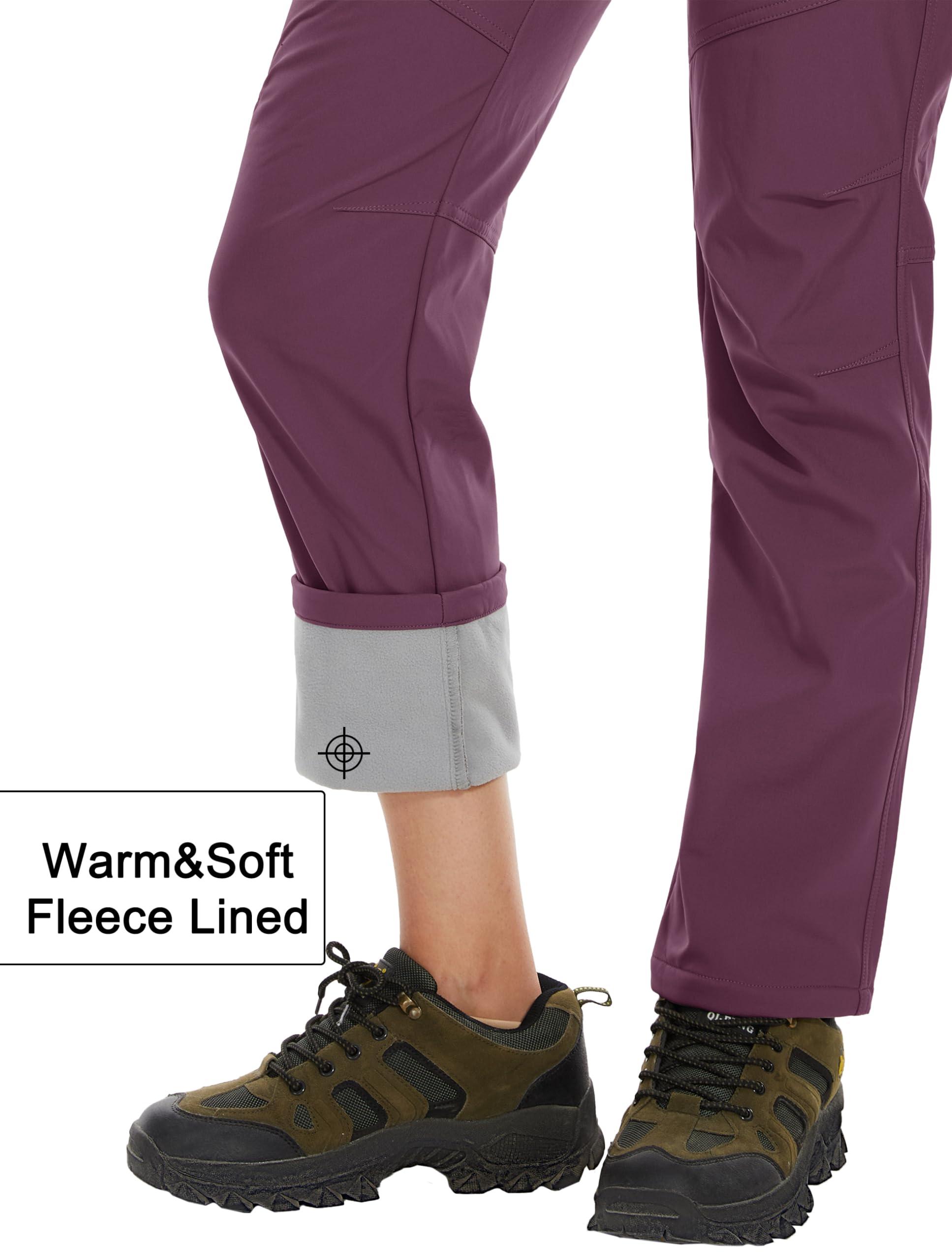 **MAGCOMSEN Women's Fleece-Lined Waterproof Insulated Softshell Snow Ski Pants - Winter Warm Hiking & Outdoor Pants for Cold Weather Activities**    *(Perfect for Skiing, Snowboarding, Hiking, and Winter Adventures!)*