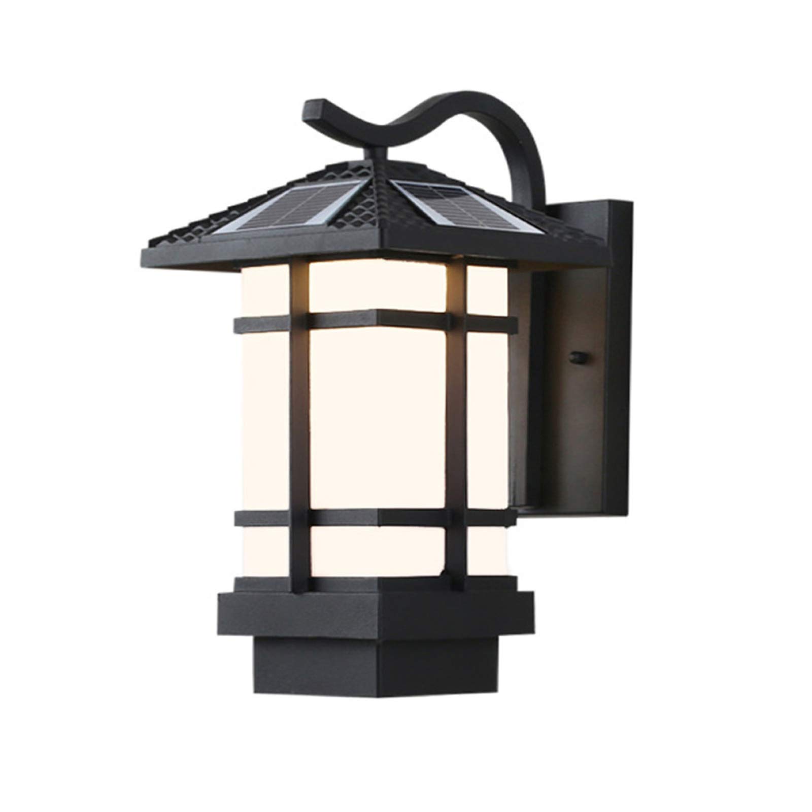 JLDNC Solar Powered Outdoor Wall Lights - 2 Pack Black Waterproof Anti-Rust Wall Sconce with Motion Sensor for Porch, Doorway, Garden, and Pathway Lighting