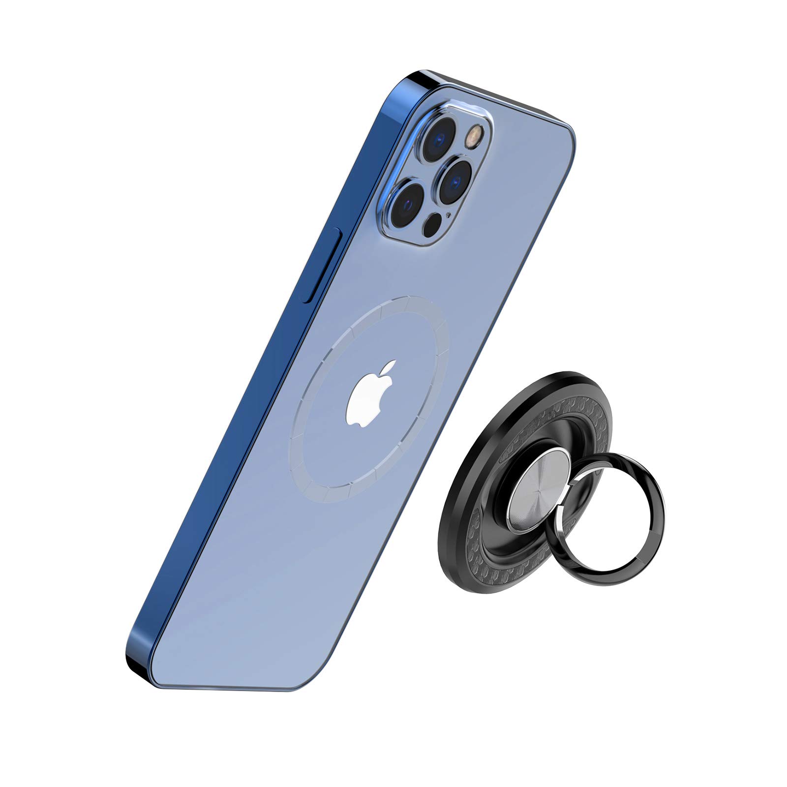 TechMatte MagGrip Magnetic Phone Ring Holder Stand (Detachable) - Compatible with iPhone 13/12 MagSafe, Samsung Galaxy, Wireless Charging - Perfect for Hands-Free Viewing, Gaming, and Video Calls