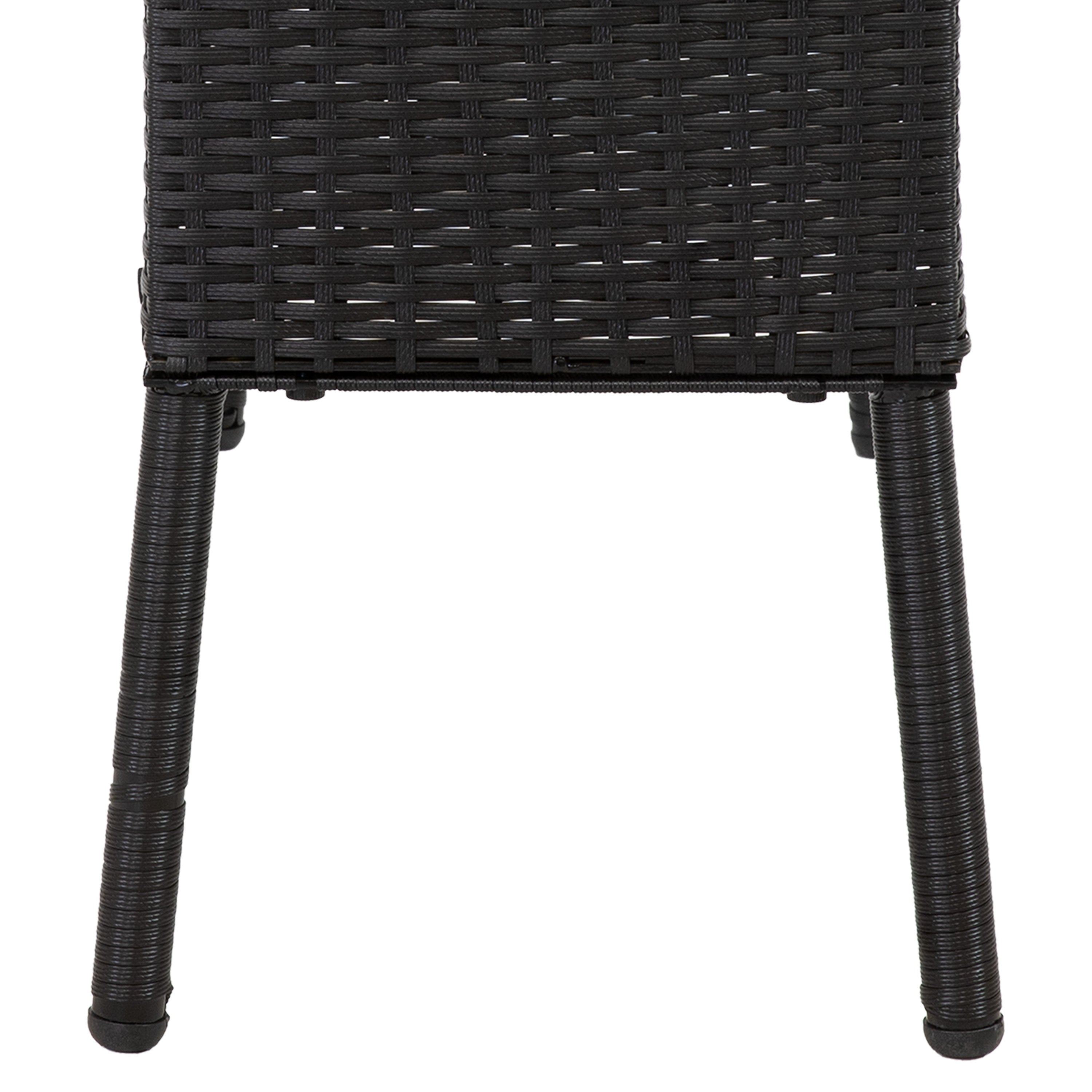 Sunnydaze 3-Section Black Wicker Raised Garden Planter Box - Perfect for Patio, Balcony & Outdoor Decor