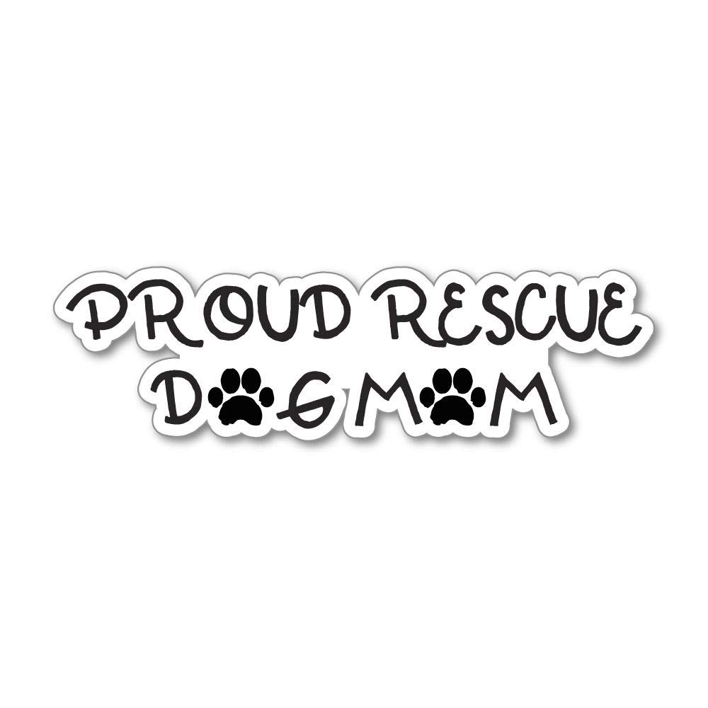 Proud Rescue Dog Mom Sticker Decal - Waterproof Vinyl Pet Lover Decoration for Cars, Laptops, Windows - Perfect for Animal Shelter Volunteers & Wildlife Enthusiasts