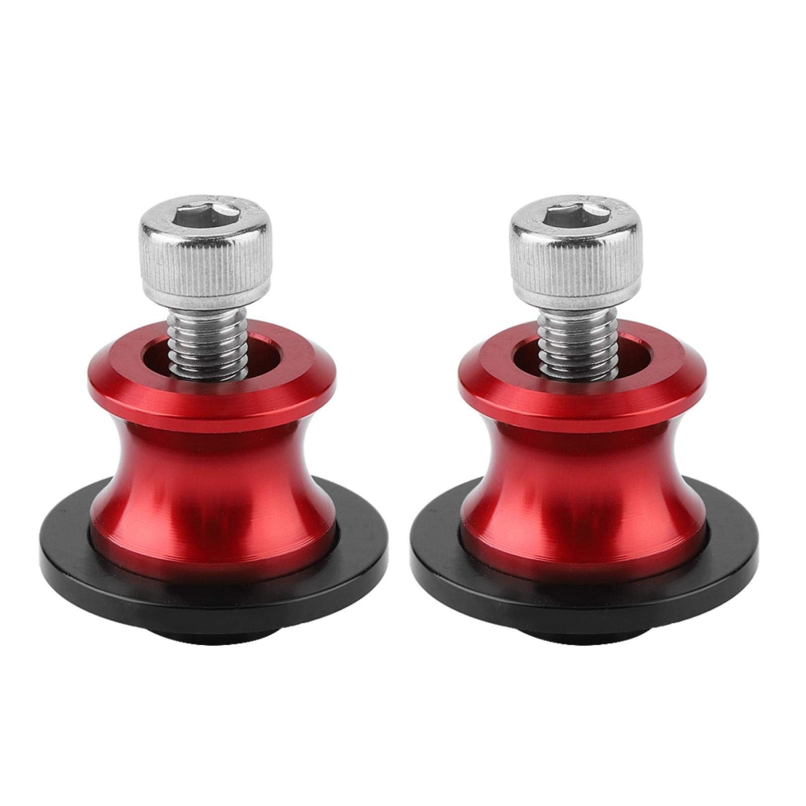 8mm CNC Motorcycle Swing Arm Spool Sliders - 2pcs Universal Rear Stand Bobbins for Bike Maintenance & Parking (Red) - Perfect for Garage Storage, DIY Repairs & Motorcycle Shows