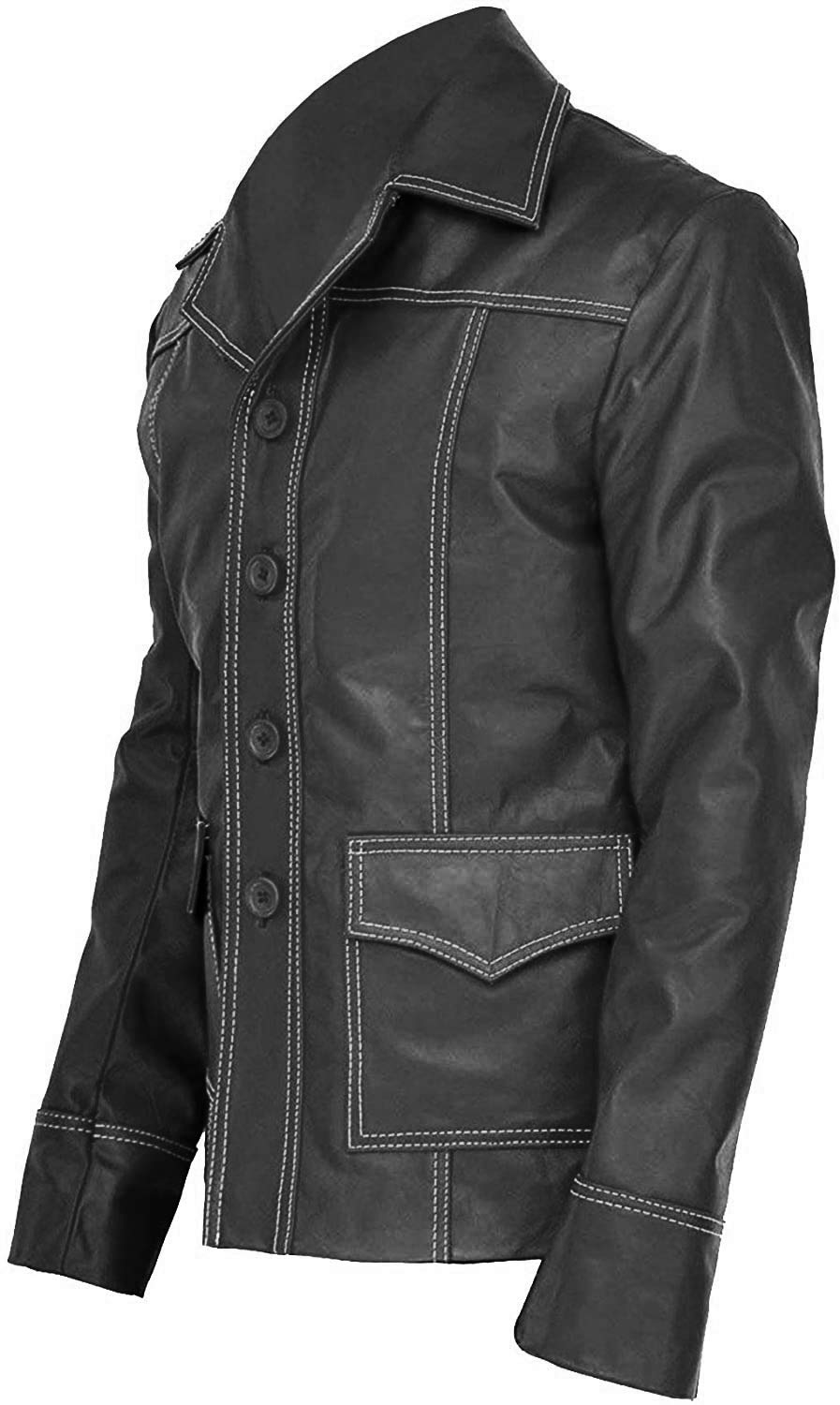 Brando Club Tyler Designer Brad Biker Leather Jacket for Men - Faux/Real Leather Coat Blazer in Black & Red | Motorcycle Riding, Casual Outfits, Night Out