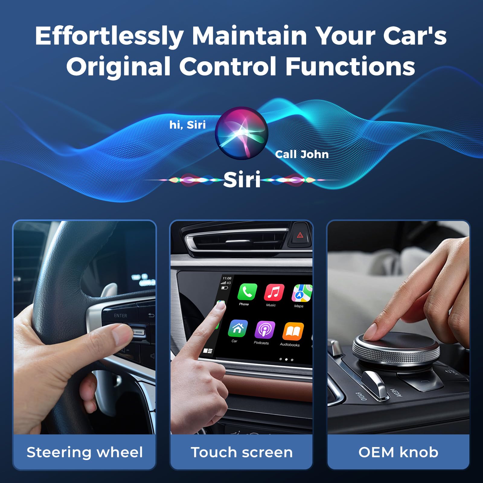 Wireless CarPlay Adapter for iPhone - Mini Size Apple CarPlay Dongle | Plug & Play for Seamless Music, Maps & Calls | Perfect for Commuting, Road Trips & Daily Driving