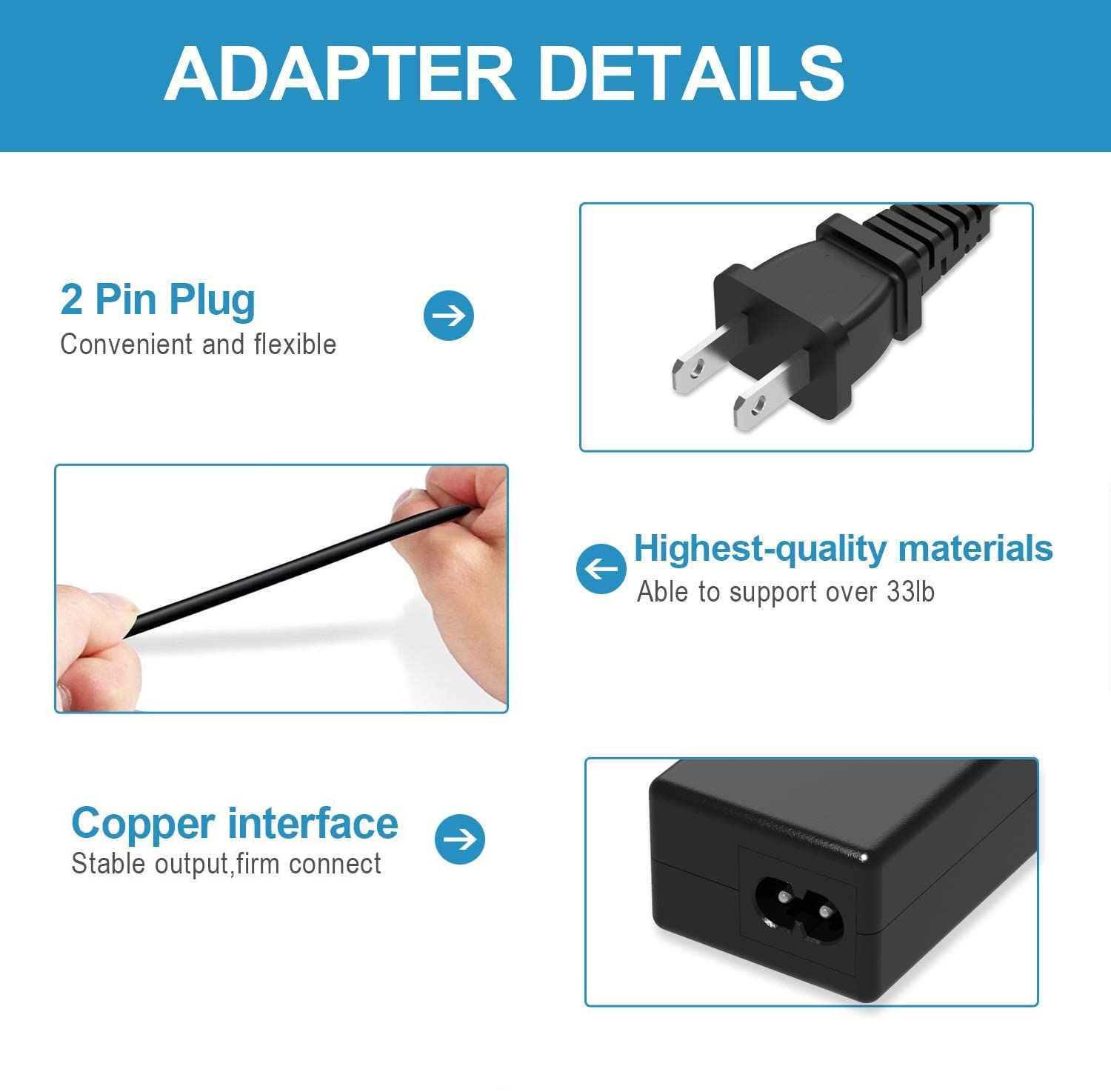 Vizio VHT210 VSB210WS SoundBar AC/DC Power Adapter Replacement - Compatible with Vizio Theater TV Speaker Systems - Perfect for Home Entertainment & Audio Setup