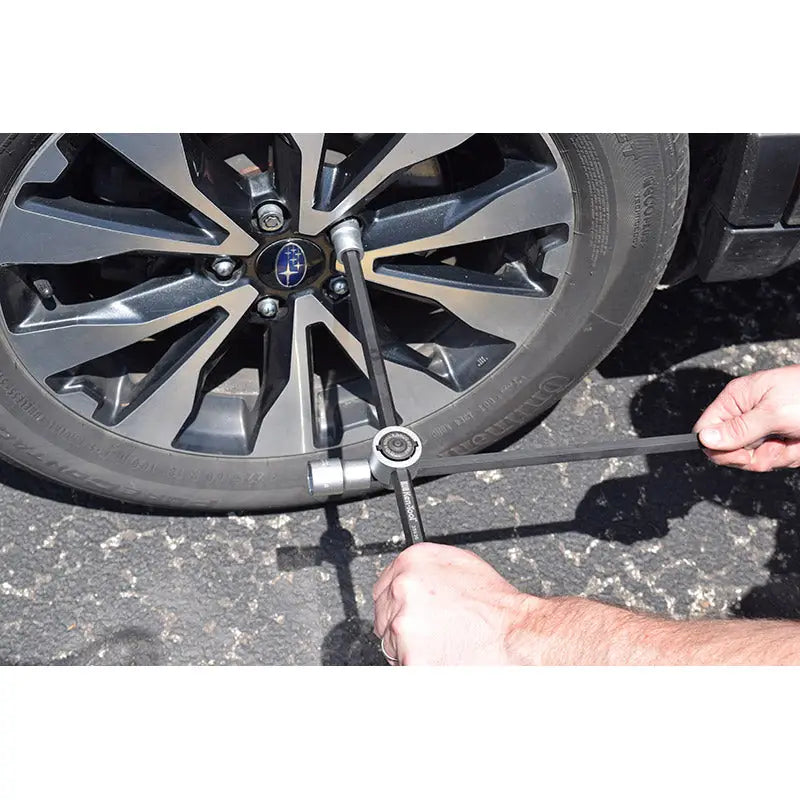 Ken Tool 35636 Heavy Duty 4-Way Foldable Lug Wrench - Perfect for Tire Changes, Emergency Roadside Repairs & Automotive Maintenance