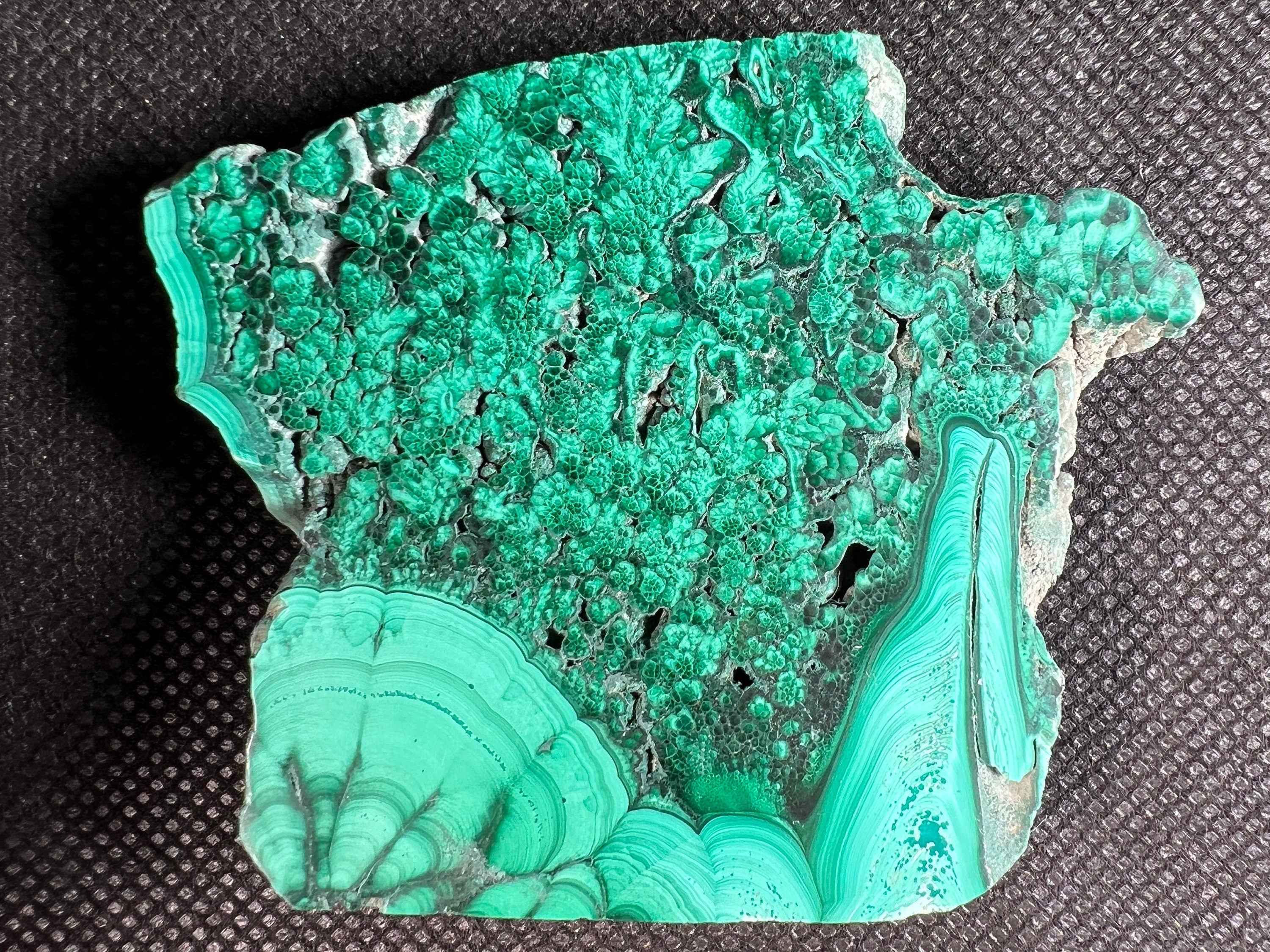 Premium MALACHITE Crystal Slab - Natural Green Malachite Stone for Jewelry Making, Unique Gift Idea & Home Decor (50406) - Perfect for DIY Crafts, Meditation Space & Luxury Interior Design
