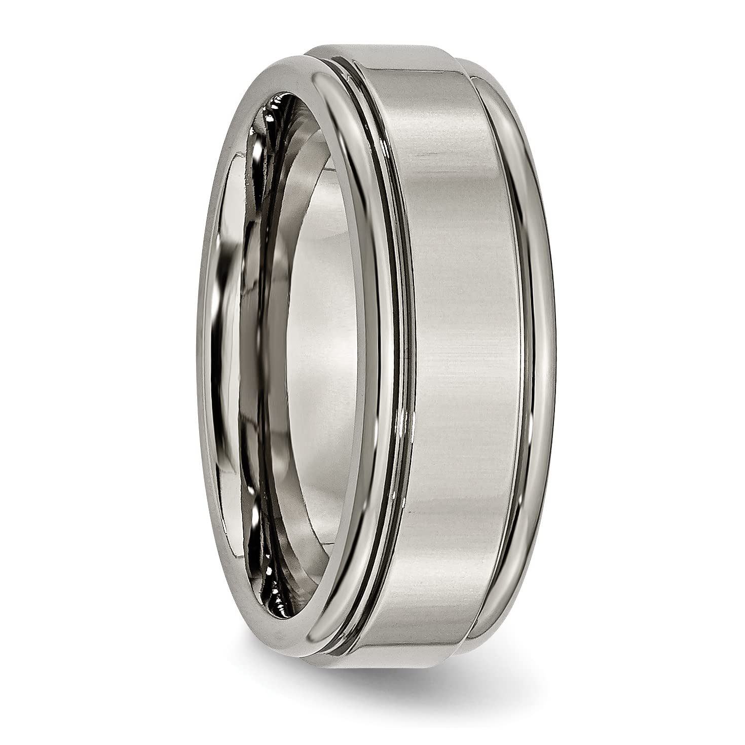 Titanium 8mm Edge Wedding Band Ring for Men & Women - Durable Comfort Fit Wedding Ring - Perfect for Engagement, Anniversary & Everyday Wear