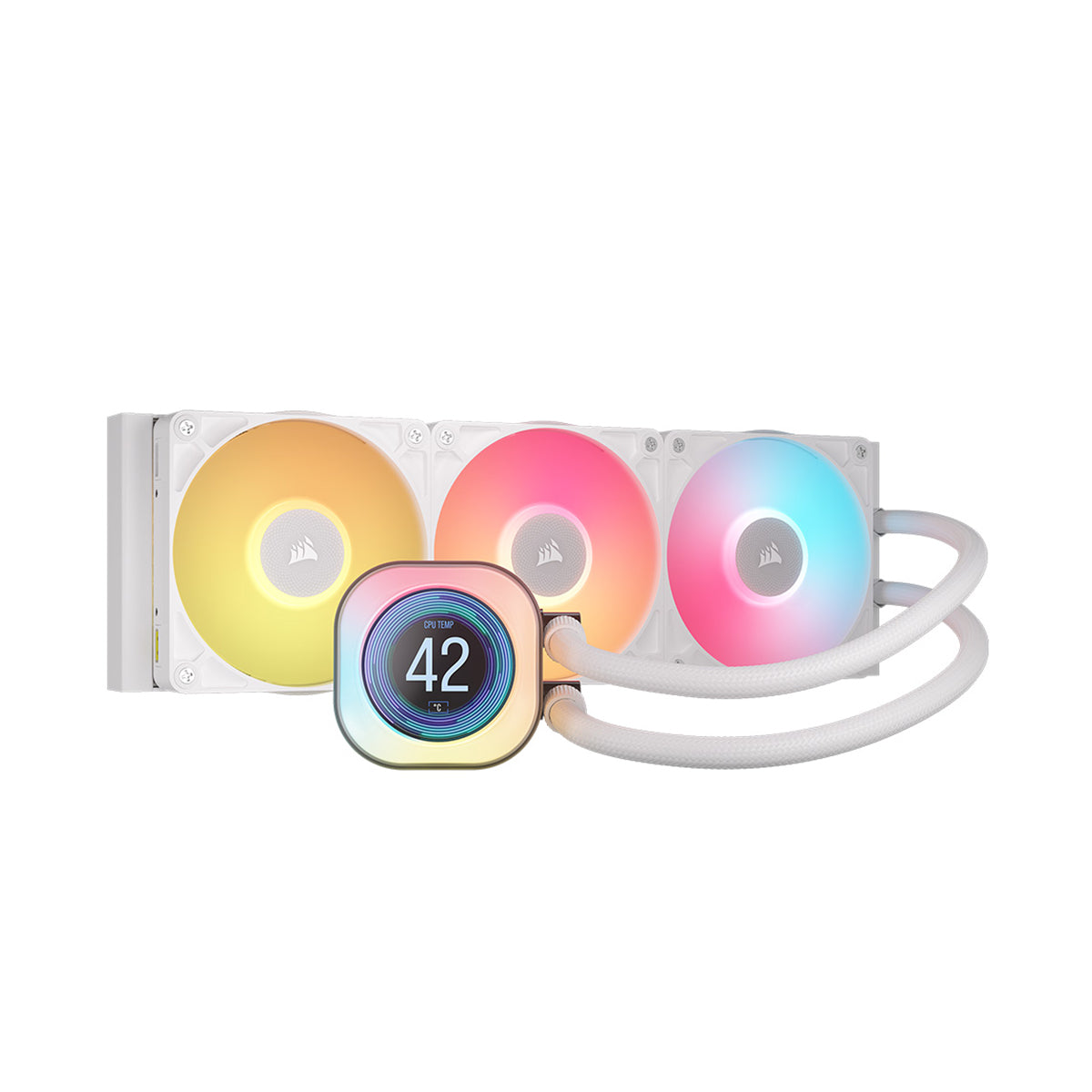 Corsair iCUE Link Titan 360 RX LCD White AIO Liquid CPU Cooler - 360mm RGB Water Cooling System with LCD Display - Perfect for Gaming PCs and High-Performance Workstations