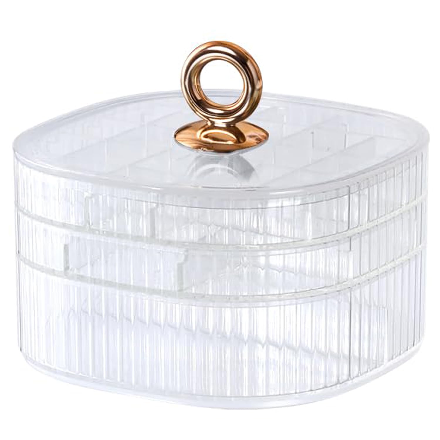 3-Layer Clear Acrylic Jewelry Organizer Box with Handle - Jewelry Storage & Makeup Organizer for Women & Girls - Perfect for Travel, Home Vanity & Gift Giving