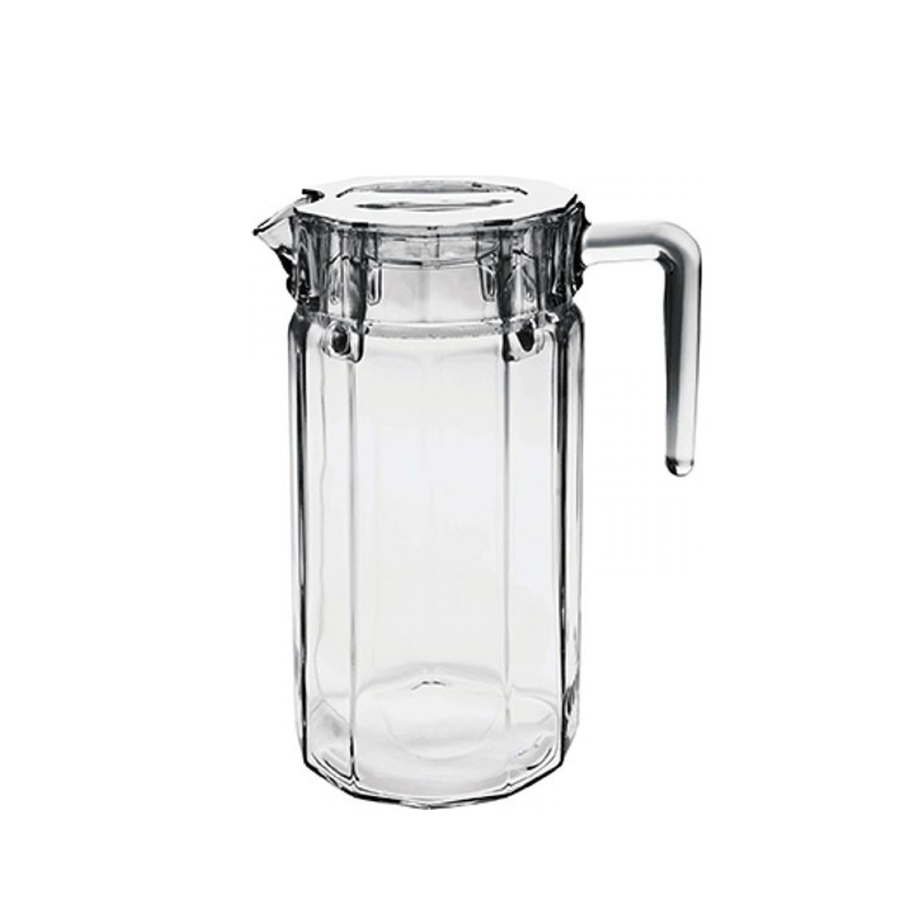 43274 Transparent Glass Pitcher with Lid - Mirac - Perfect for Iced Tea, Lemonade & Water Dispenser at Parties, Picnics & Home Use