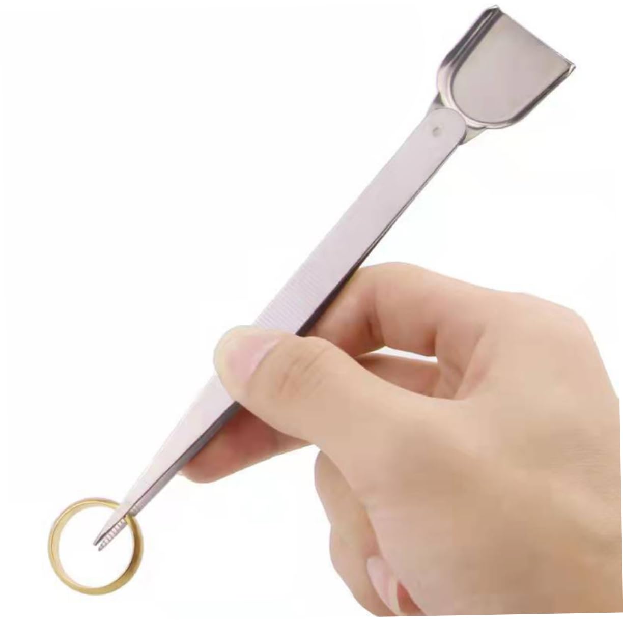 EXCEART 3-Piece Stainless Steel Tweezers Set for Nail Art & Jewelry Making - Professional Manicure & Bead Holding Tools