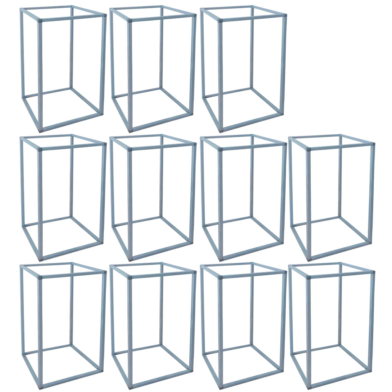 11-Piece Metal Vase Column Stand Set - Geometric Flower Vases with Rustproof Iron Frame, Detachable for Wedding & Party Decor - Perfect for Centerpieces, Home Decor, and Event Styling