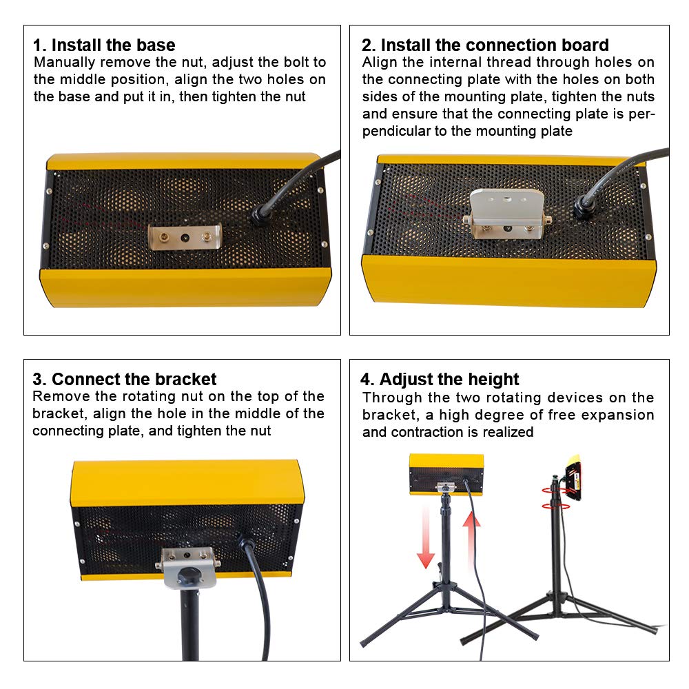 DATOUBOSS 2000W Infrared Paint Baking Lamp - Shortwave Paint Curing Dryer with Adjustable Bracket for Automotive, Industrial & DIY Projects - Fast Drying for Cars, Furniture & Metal Surfaces