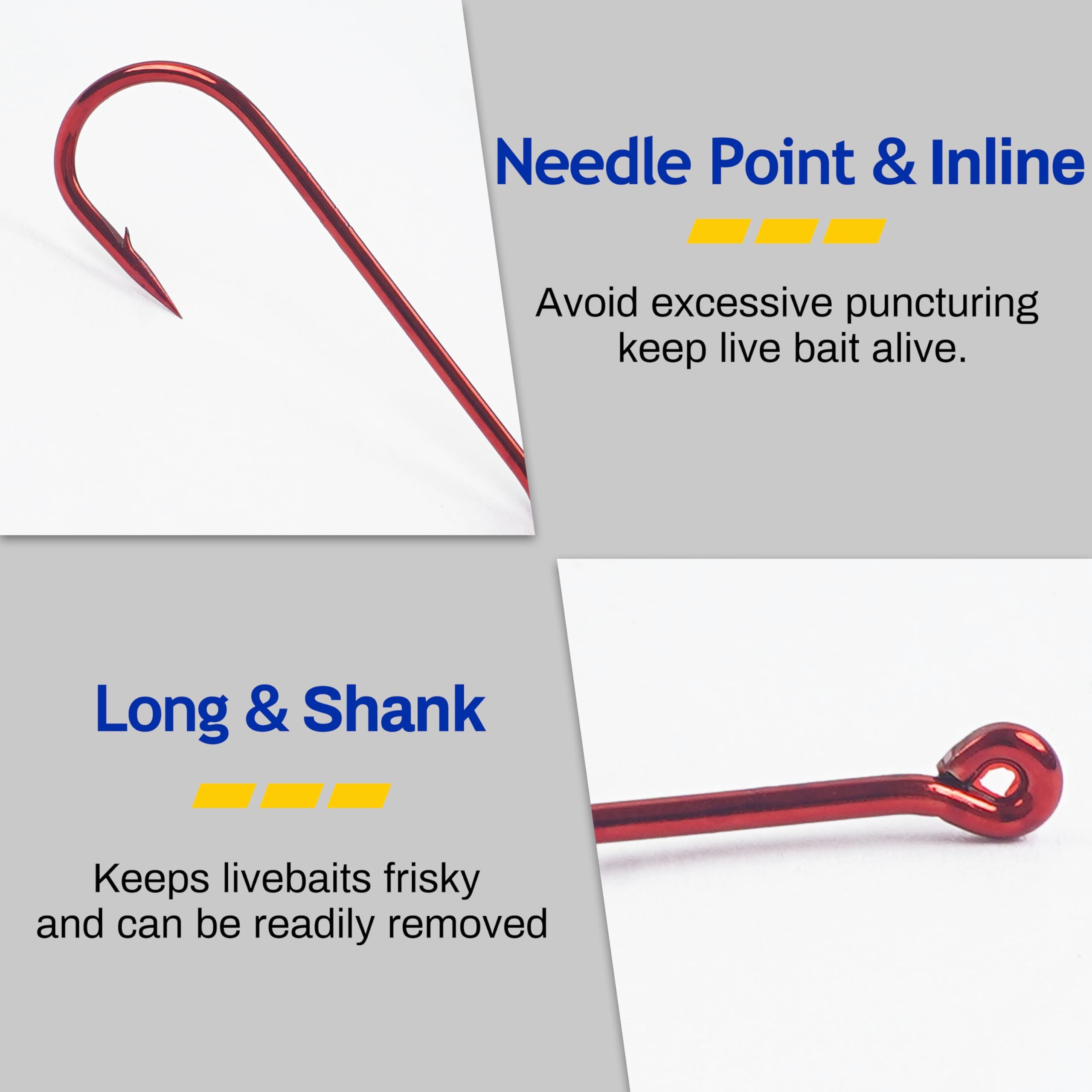 150pcs Aberdeen Hook Kit - Long Shank Fishing Hooks with Offset Design | High Carbon Steel Light Wire Live Bait Hooks for Crappie & Panfish | Freshwater Fishing Tackle for Bass, Trout & Walleye | Perfect for Ice Fishing, Shore Casting & Kayak Angling