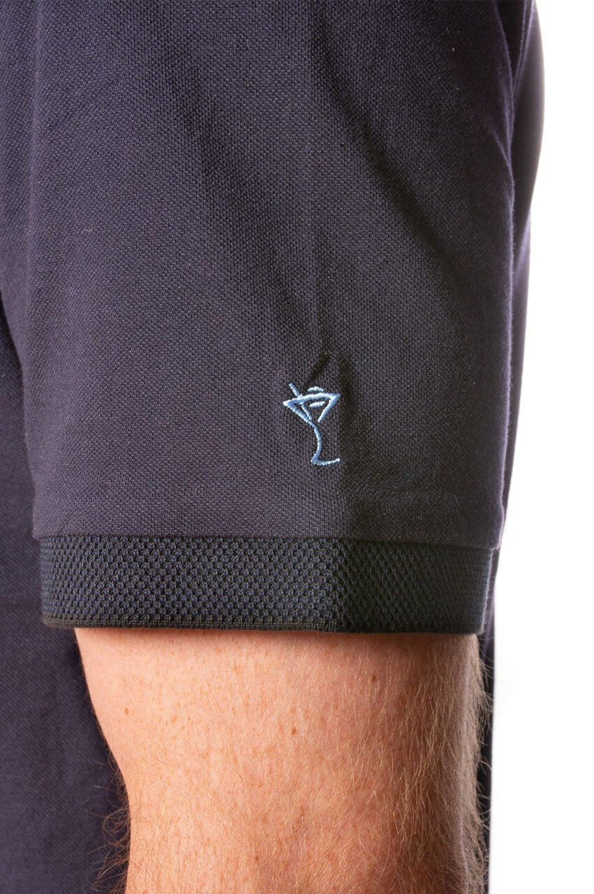 Premium Men's Navy Blue Luxury Polo Shirt - Soft Cotton, Slim Fit, Breathable Fabric for Business Casual, Golf & Everyday Wear