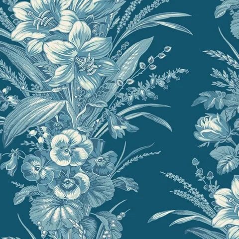 Edyta Sitar Cocoa Blue Andover A725B Navy Fabric - Perfect for Quilting, Home Decor & DIY Craft Projects