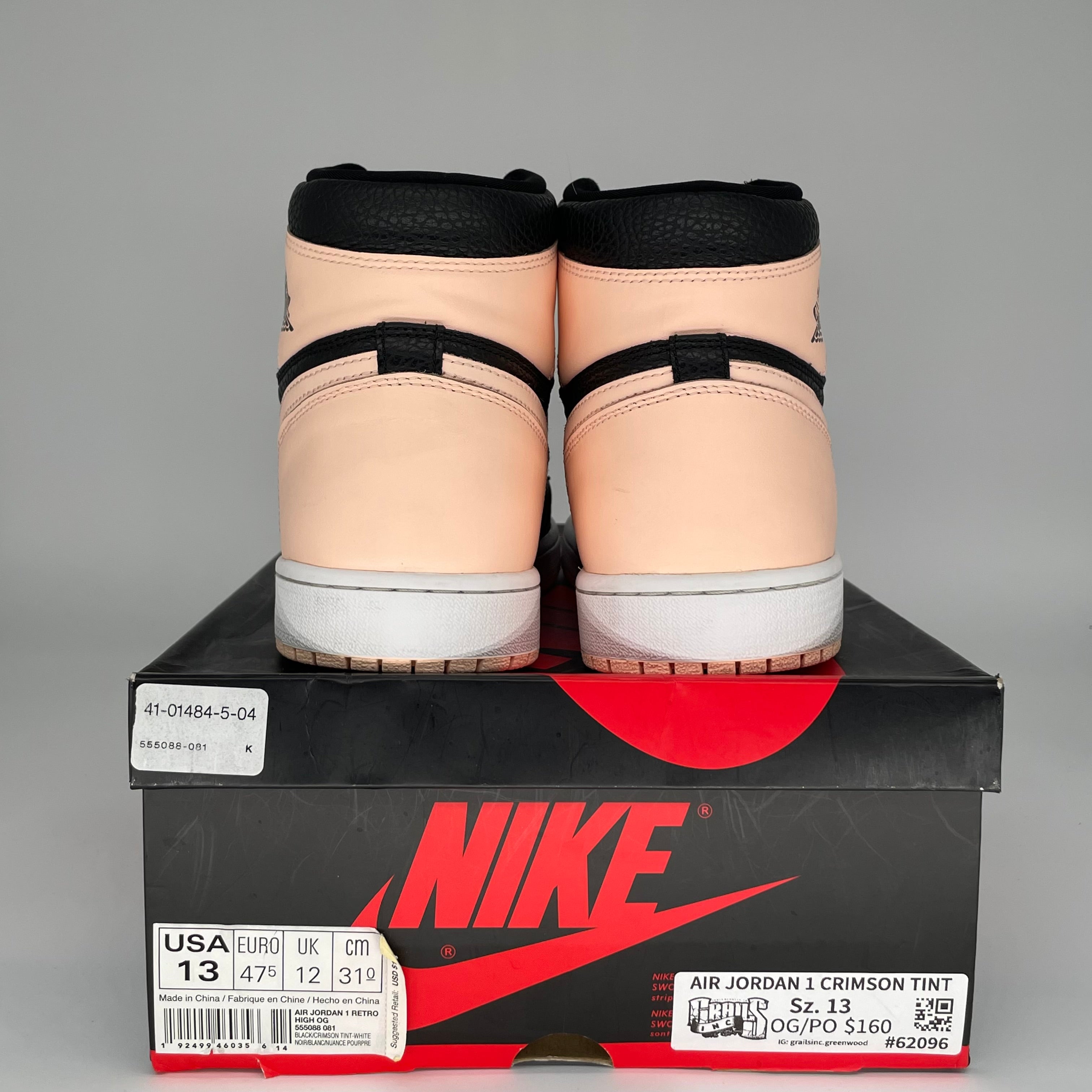AIR JORDAN 1 CRIMSON TINT Men's Basketball Shoes Size 13 (555088-081) - Retro High Tops for Sneaker Collectors & Street Style Fashion