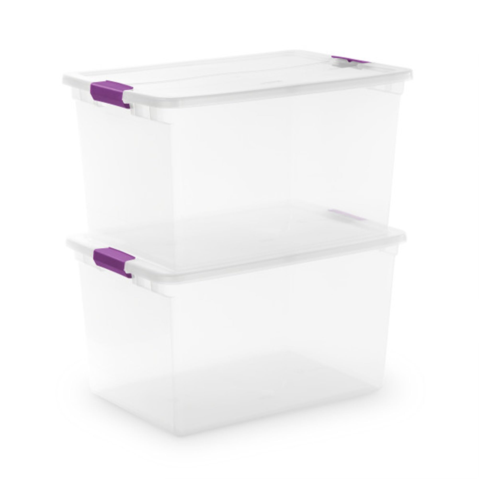 Sterilite 18-Pack Clearview Latch Storage Boxes - 66 Quart Stackable Plastic Bins with Secure Lids for Home Organization, Closet, Garage & Office Storage - Durable Clear Containers for Toys, Clothes & Seasonal Items