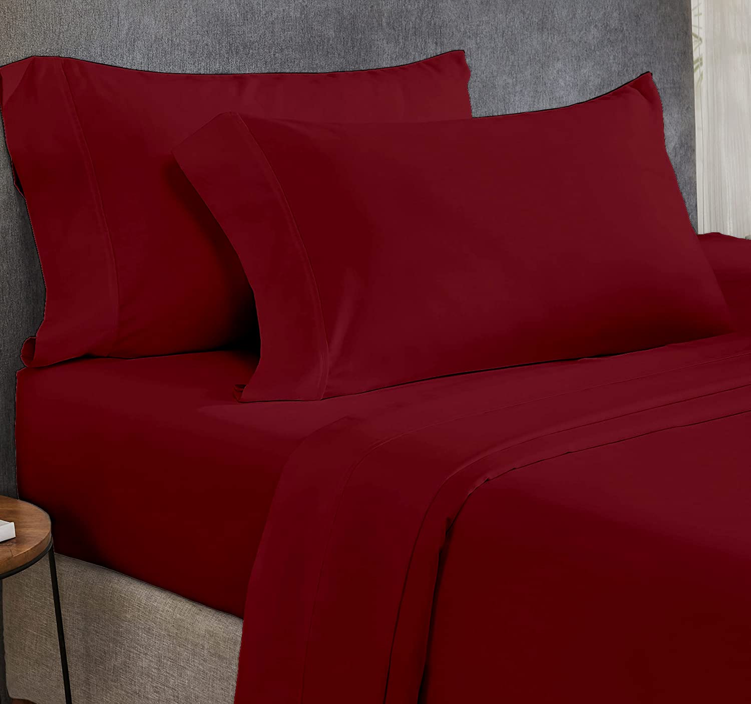 Premium 600 Thread Count Egyptian Cotton King Size Bed Sheet Set (4-Piece) - Sateen Weave, 16