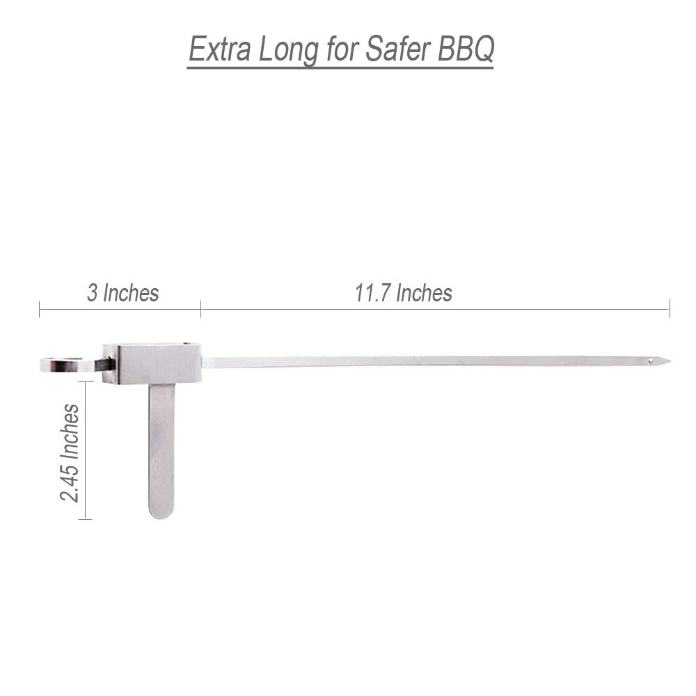 Premium 15-Inch Stainless Steel BBQ Grill Skewers Set - 6 Flat Metal Shish Kabob Sticks for Easy Slide & Serve | Perfect for Backyard Grilling, Camping, and Outdoor Barbecue Parties