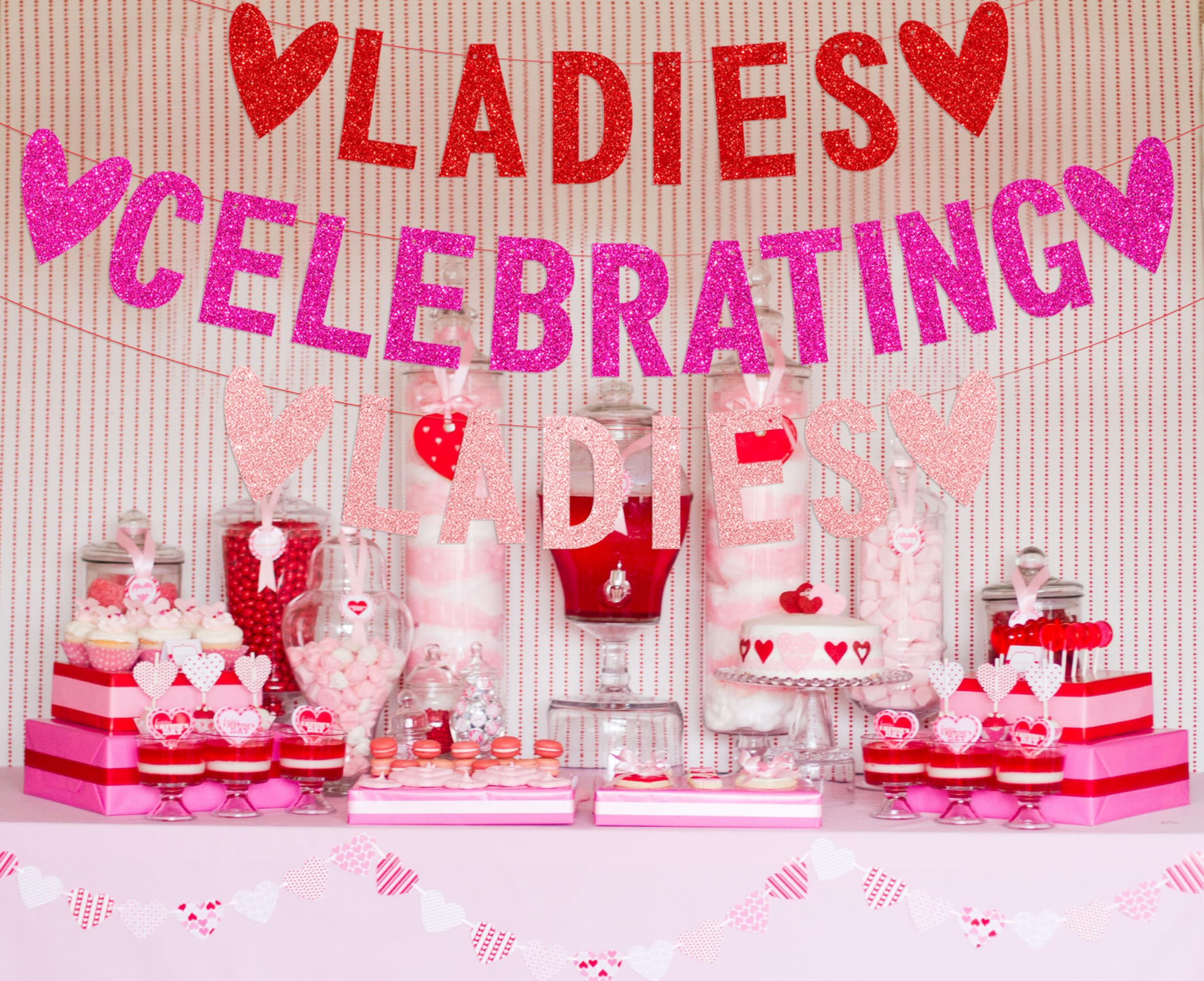 Happy Galentine’s Day Banner - Pre-assembled Hanging Swirls for Ladies Celebrating Ladies | Valentine’s & Galentine’s Day Party Decorations | Perfect for Girls Night, Gal Pals Gatherings & Female Friendship Celebrations