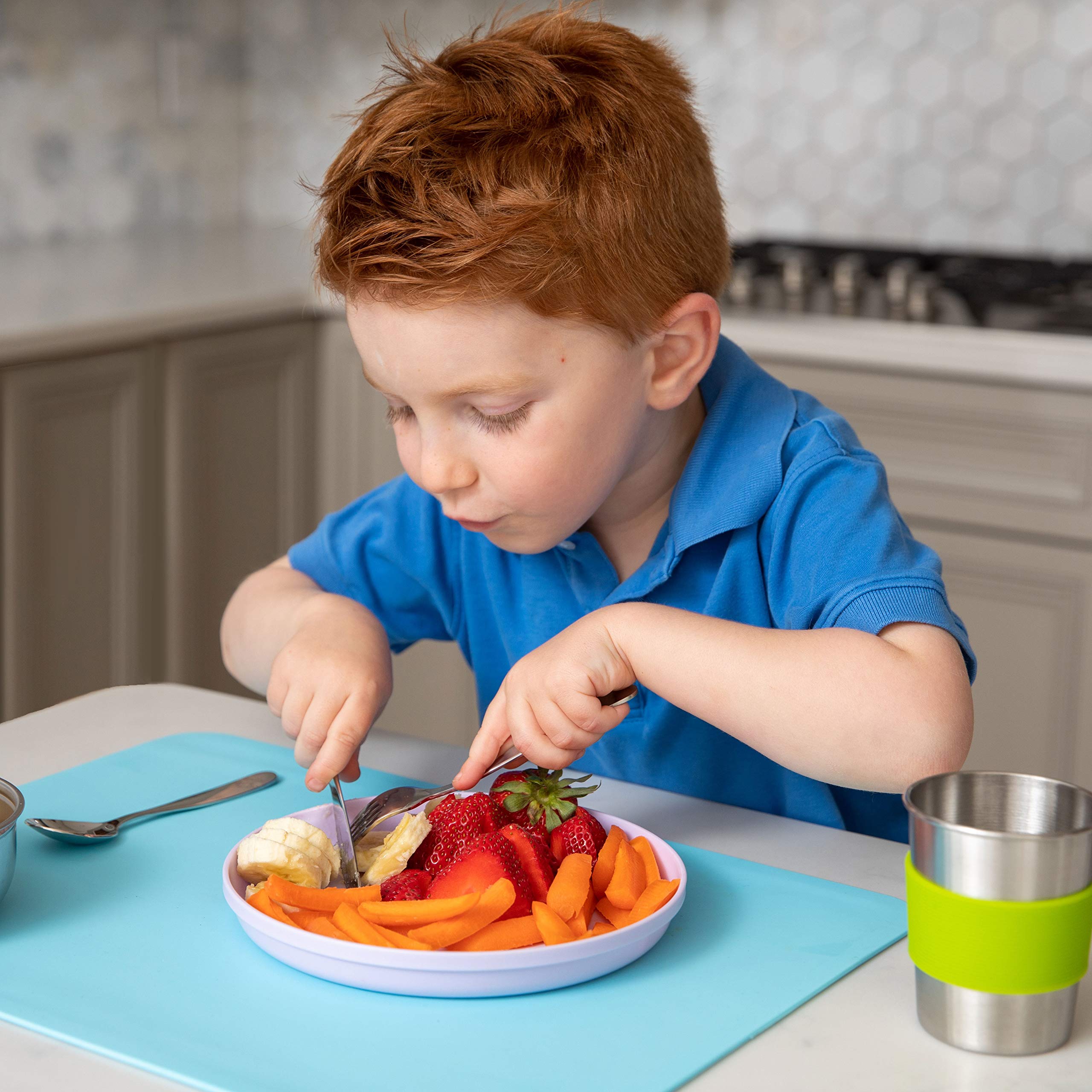 Premium 18/10 Stainless Steel Kids Silverware Set - 12 Piece Toddler Cutlery (4 Forks, 4 Spoons, 4 Knives) with Travel Case | Child-Safe, Dishwasher Safe Flatware for Home, School & Travel | Durable Metal Utensils for Toddlers & Children