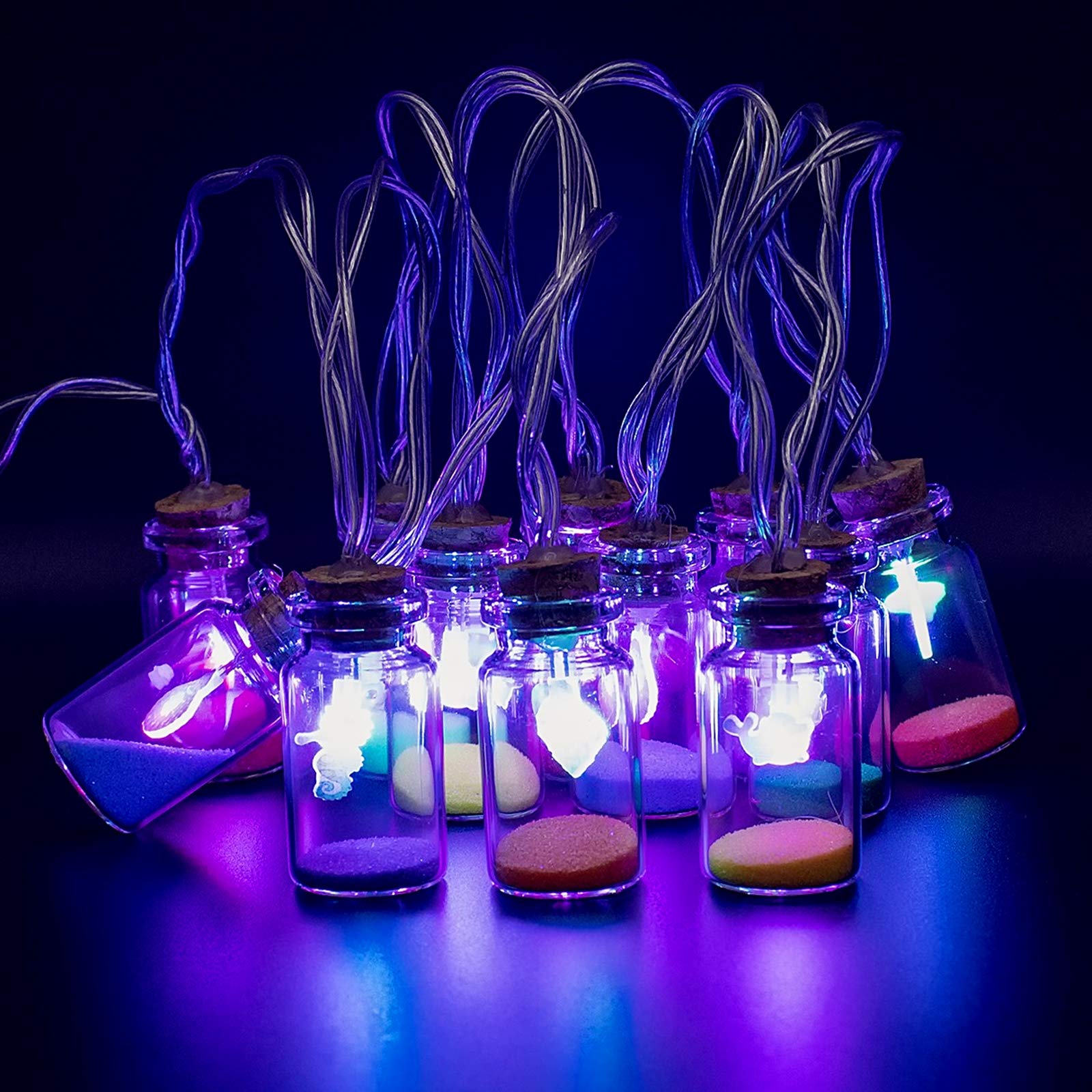 LED RGB Wishing Bottle String Lights - 9.8FT Battery Operated for Bedroom, Wedding & Party Decor