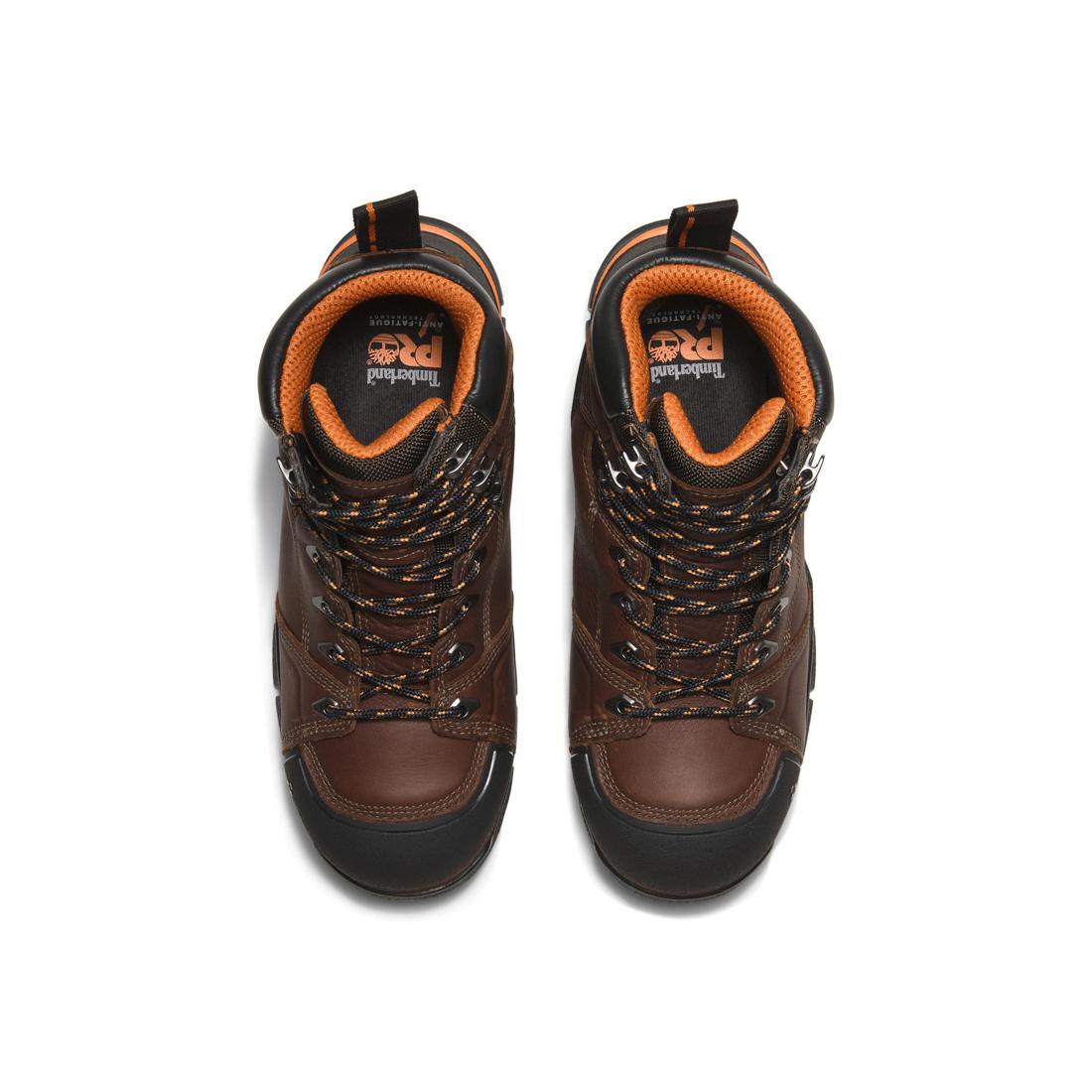 Endurance EV 6 Inch Composite Toe Work Boots for Men - Brown Safety Shoes for Construction, Warehouse & Outdoor Work