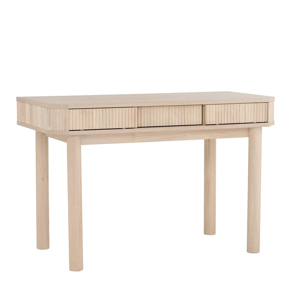 LUDLOW White Wash Oak Study Desk - Modern Home Office Desk for Working, Writing & Studying - Perfect for Small Spaces & Home Offices