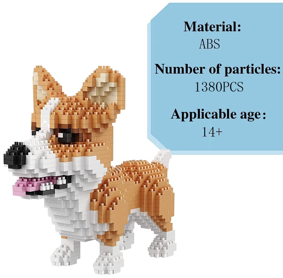 Mini Dog Building Blocks - 1380PCS Corgi Pet Toy Bricks for Kids & Adults | 3D Puzzle Construction Set | Creative STEM Educational Gift for Dog Lovers | Perfect for Birthday, Party Favors & Family Bonding Activities