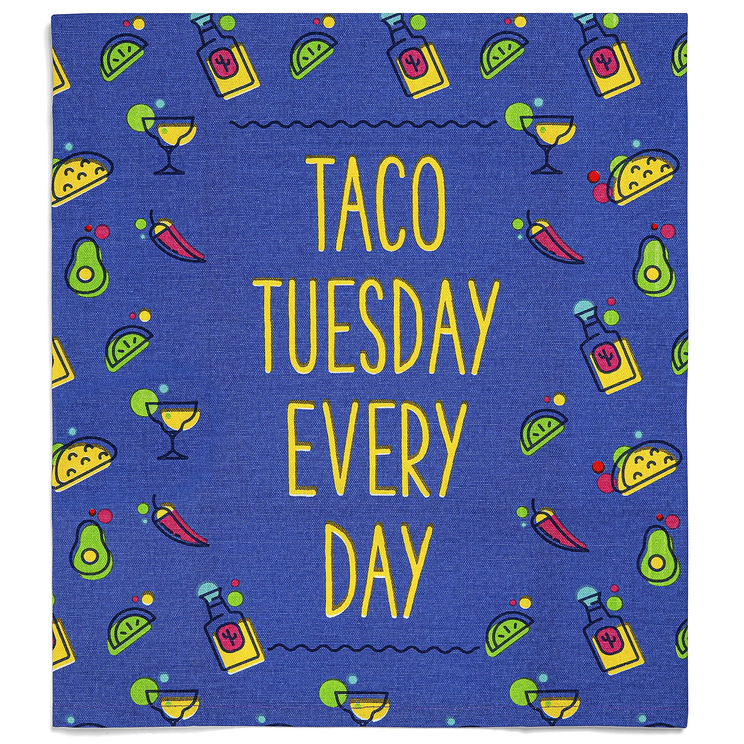 Lavley Funny Kitchen Towels with Sayings - Colorful Cotton Dish Towels for Cooking & Cleaning - Perfect Novelty Gift for Taco Tuesday & Housewarming Parties