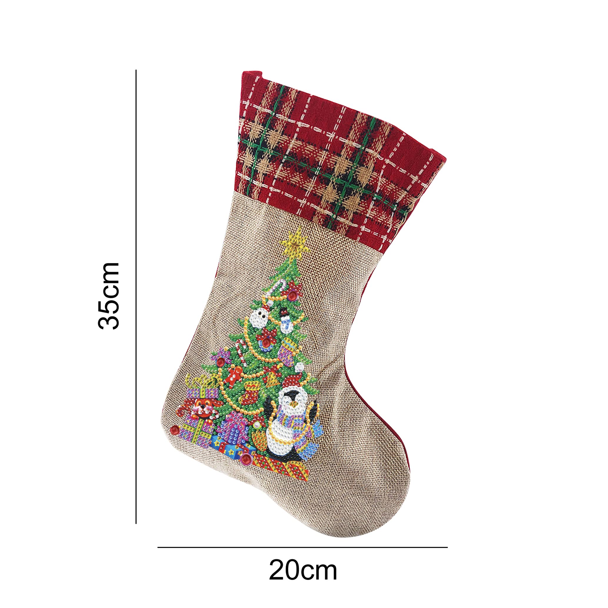 5D Diamond Painting Christmas Stockings Kit - DIY 14 Inch Holiday Penguin & Tree Design for Fireplace Decor, Xmas Party, Family Gifts & Festive Home Decoration | Perfect for Christmas Crafting, Gift Giving & Seasonal Celebrations