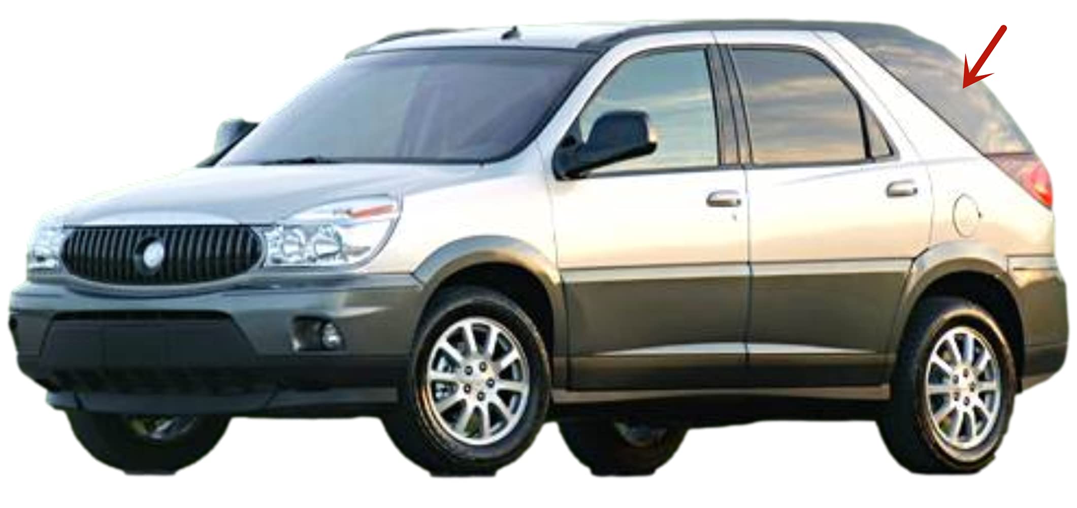 OEM Driver Side Quarter Window Glass Replacement for Buick Rendezvous 2002-2007 - Perfect Fit, Durable Auto Glass for Enhanced Visibility & Safety While Driving