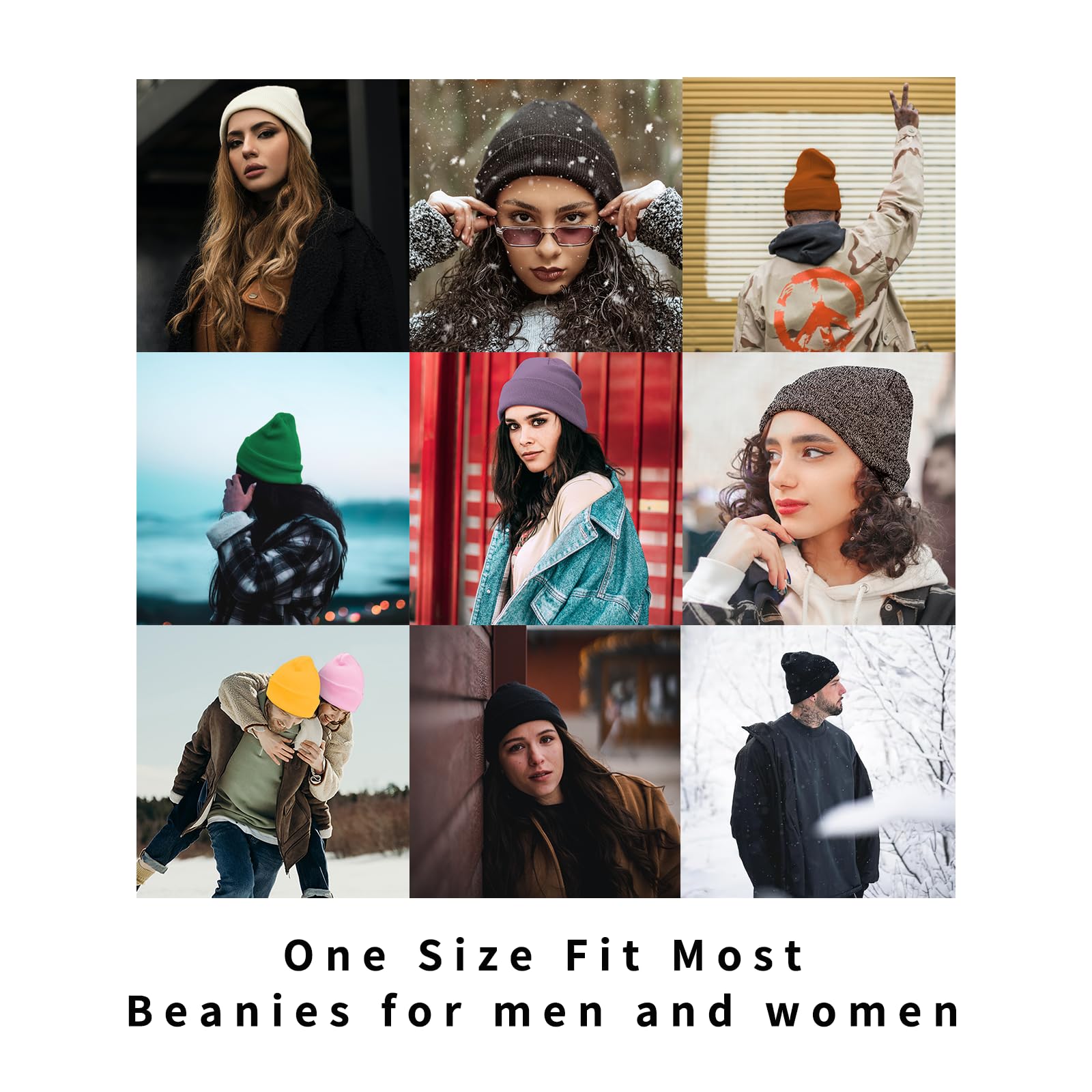 ZOORON Winter Knit Beanies for Men & Women - Warm Cuffed Beanie Hat for Cold Weather - Perfect for Skiing, Snowboarding & Outdoor Activities