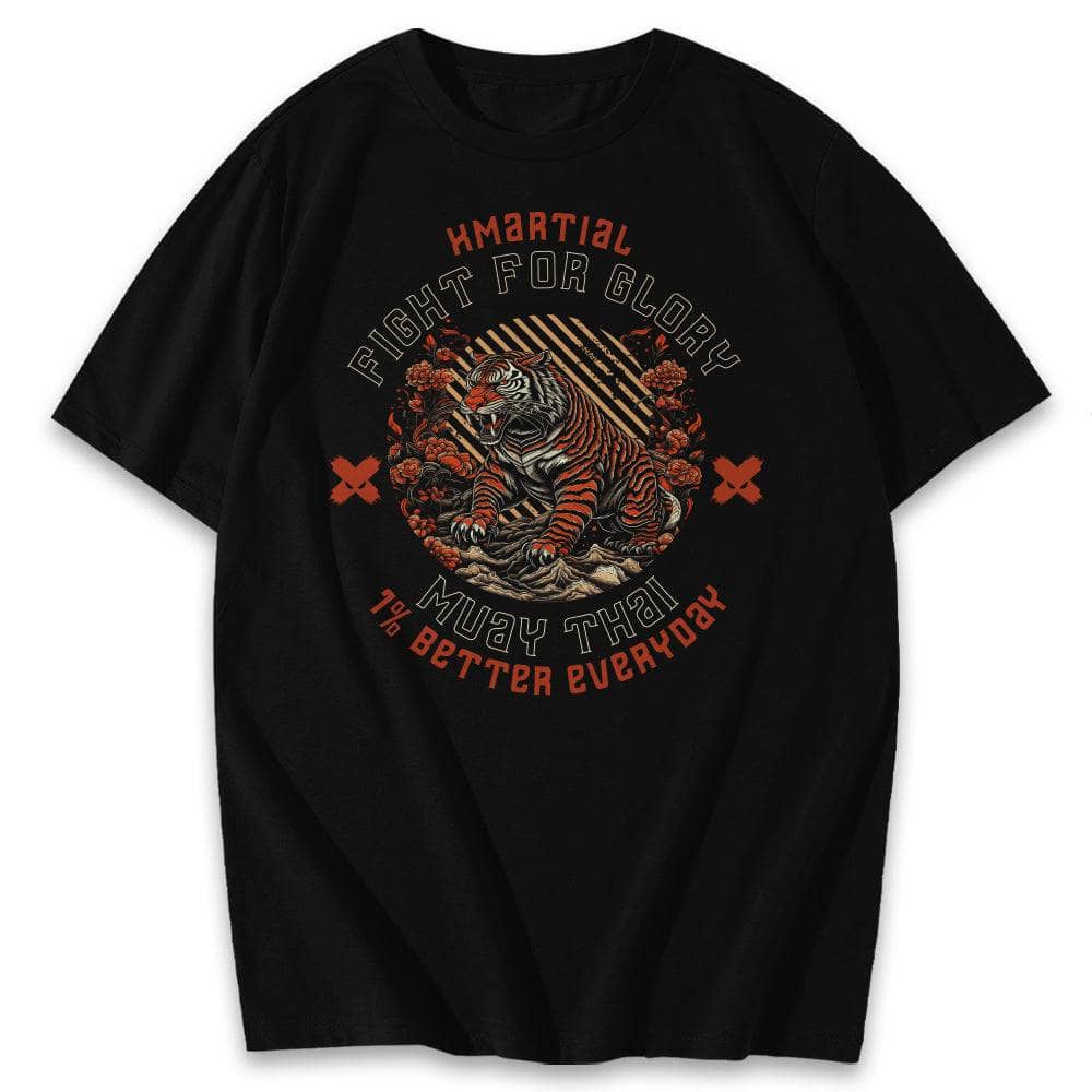 Muay Thai Shirt - Fight For Glory - Authentic Thai Boxing Tee for Training & Competition - Perfect for MMA, Kickboxing & Martial Arts Enthusiasts