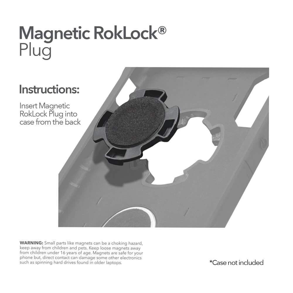 Rokform Magnetic RokLock Plug - 强磁车载手机支架充电器，适用于汽车、摩托车、自行车骑行导航