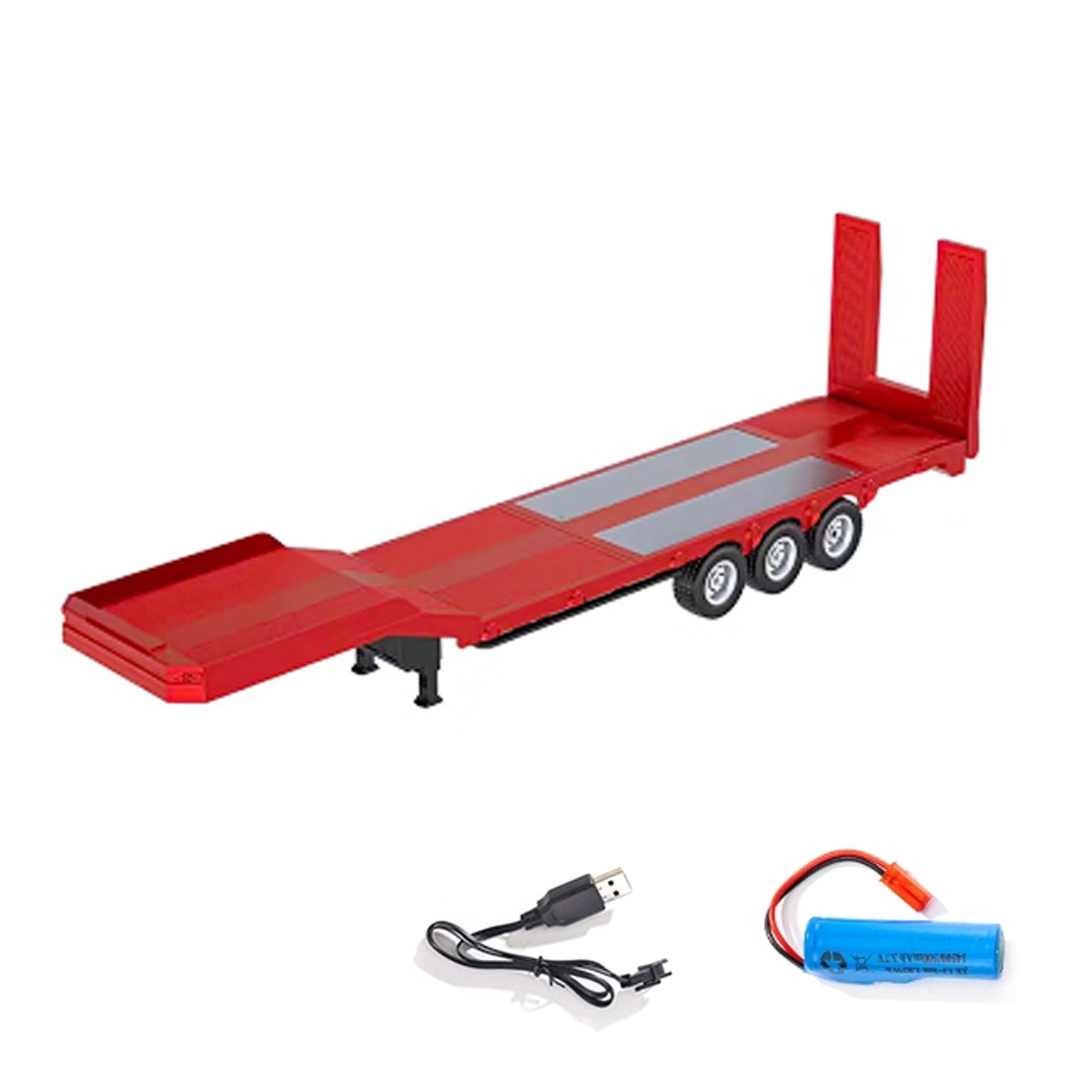 1/18 Scale HUINA 1501 RC Tractor Truck Upgrade - 3 Axle Plastic Semi Trailer Flatbed 1502 Replacement Part for Remote Control Model Cars | Compatible with HUINA 1501 RC Lorry | Perfect for RC Truck Enthusiasts & Collectors