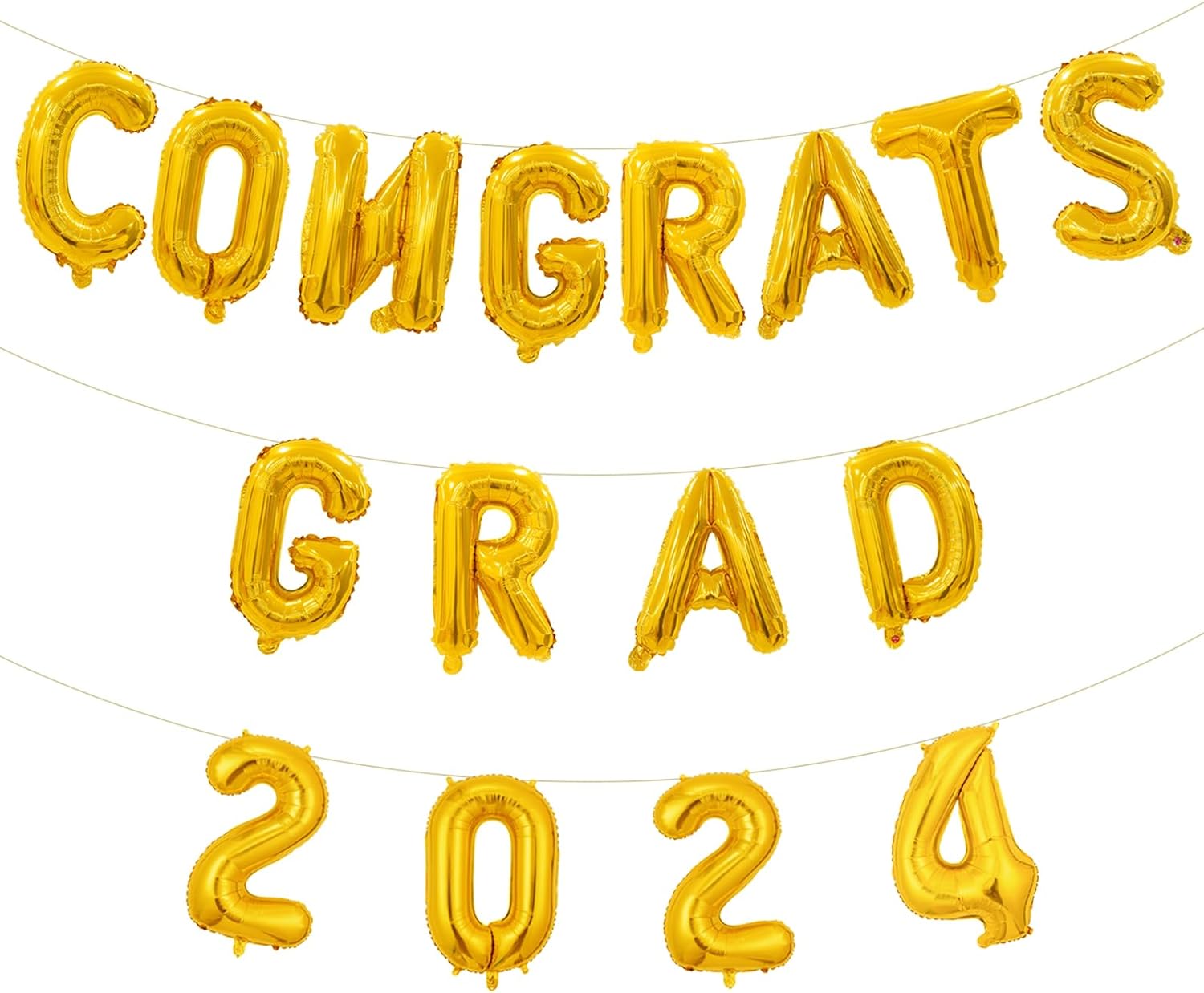 2024 Graduation Balloon Banner - Congrats Grad Decorations for Party, Ceremony & Photo Backdrop - Perfect for High School & College Graduation Celebrations
