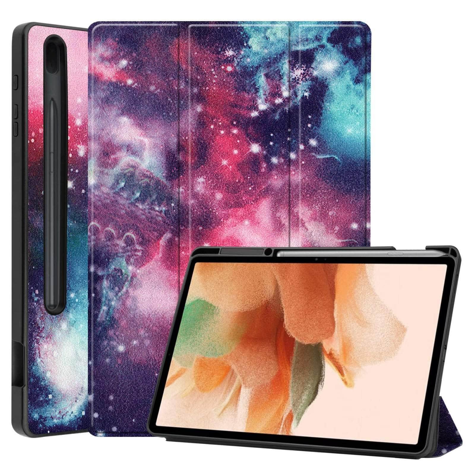 Ultra Lightweight Tri-Fold Stand Case for Samsung Galaxy Tab S7 Lite (T730/T735) - Perfect for Work, Travel, and Home Use