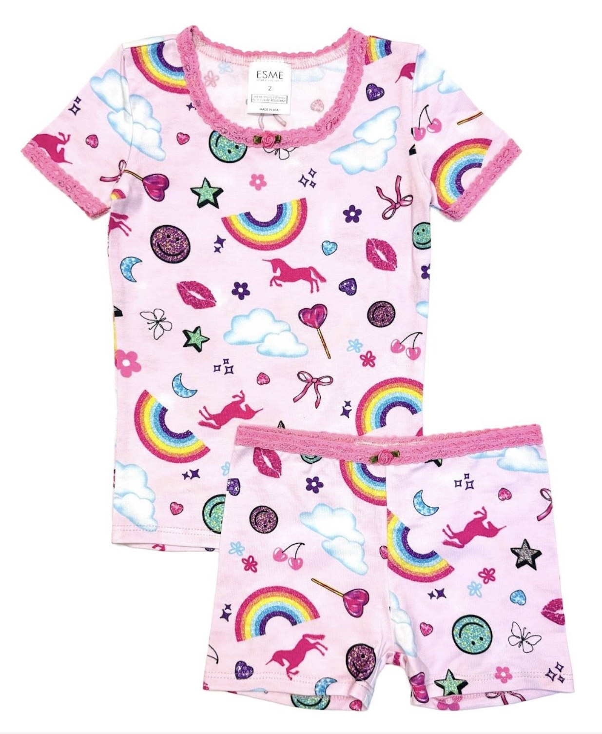 Trendy Summer Stickers Short Sleeve Top & Shorts Set - Perfect for Beach Outfits, Casual Wear, and Vacation Style