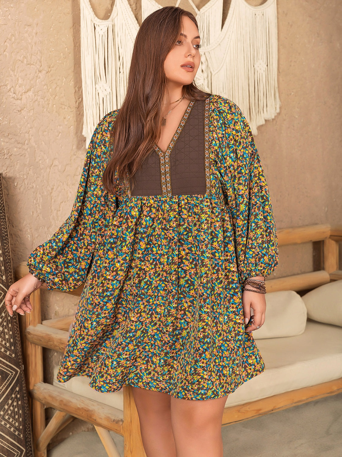 Plus Size Short Boho Summer Dress for Women - Flowy Casual Sundress with Pockets - Perfect for Beach Vacation, Music Festival & Outdoor Parties