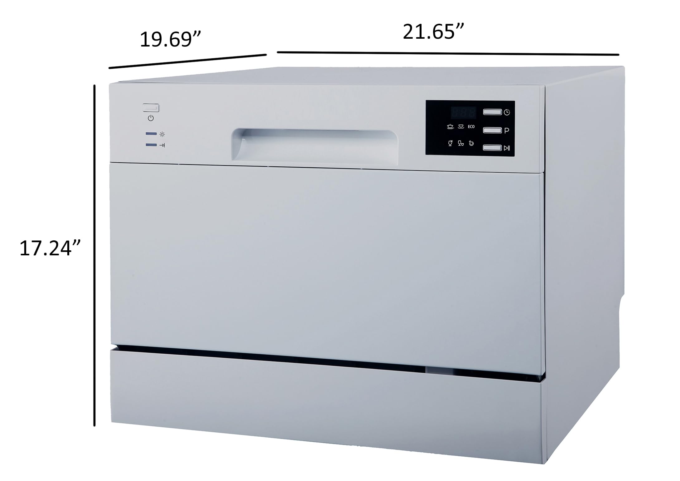 Energy Star Certified Countertop Dishwasher with Delay Start & LED Display - Compact Silver Portable Dishwasher for Apartments, RVs, Dorms & Small Kitchens