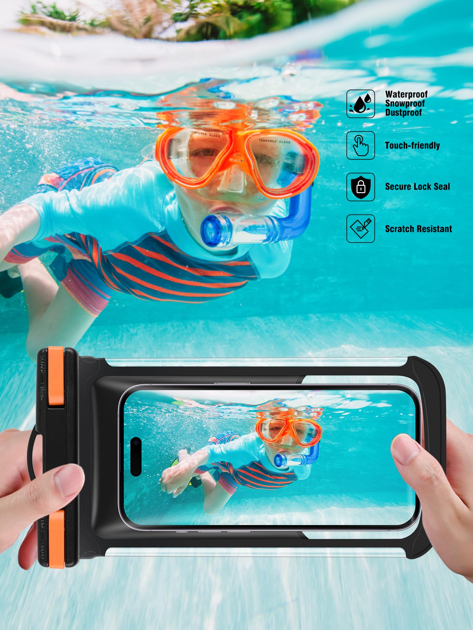 Waterproof Phone Pouch 2 Pack - IPX8 Underwater Dry Bag for iPhone 15 14 13 12 Pro Max XS & Samsung (Up to 7.0