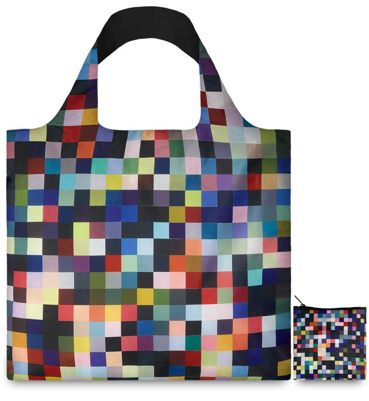 LOQI Museum Collection Tote Bag - Gerhard Richter Art Design - Lightweight Reusable Shopping Bag for Groceries, Books & Travel