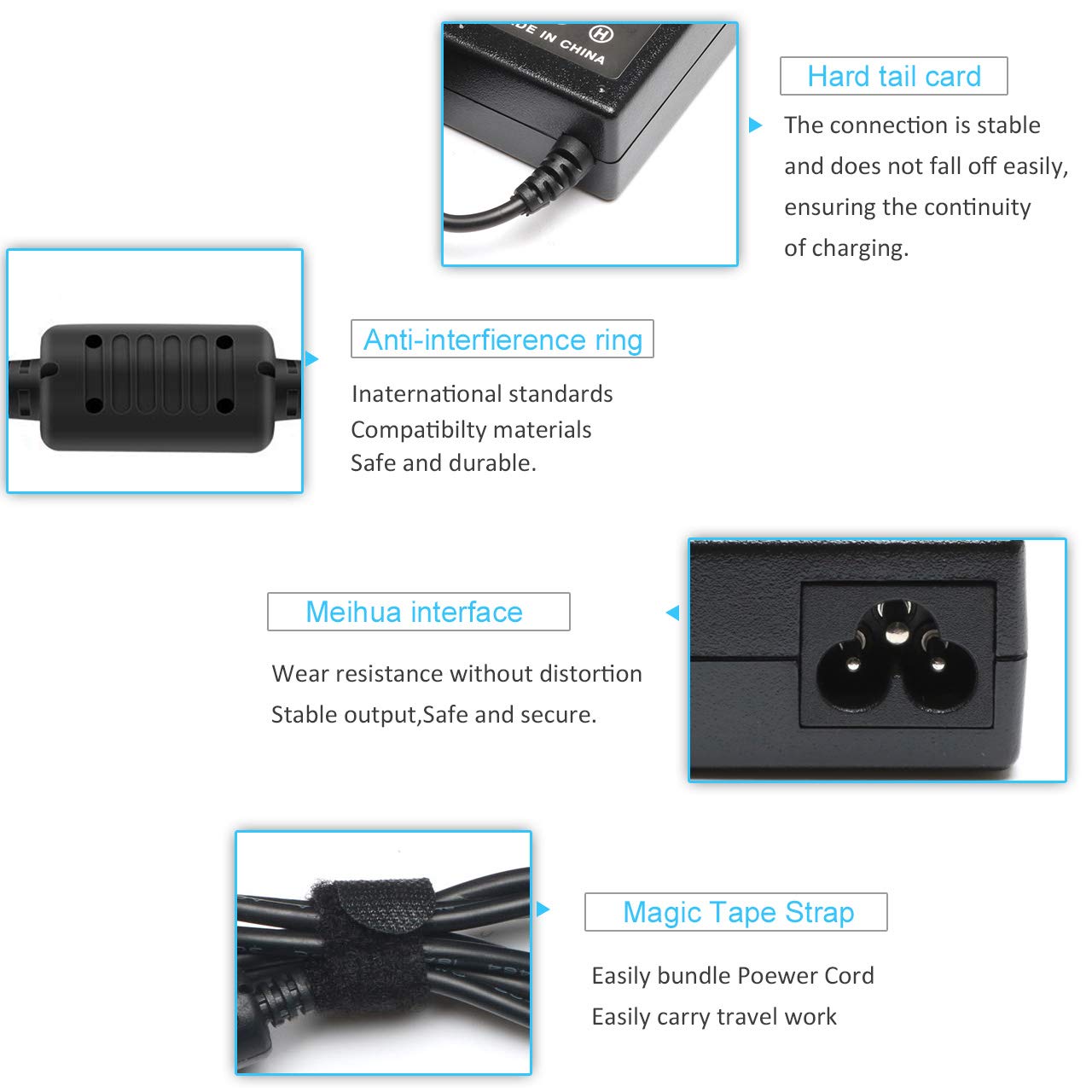 Trimnpy E100 E200 24V 1.5A Electric Scooter Battery Charger - Compatible with Razor E200S E125 E175 E225 E300 E325 E150 E500 MX350 MX400 ZR350, Sports Mod, Pocket Mod, Dirt Quad Bike - 3-Prong Inline Power Supply - Perfect for Home, Outdoor, and Commuting Use