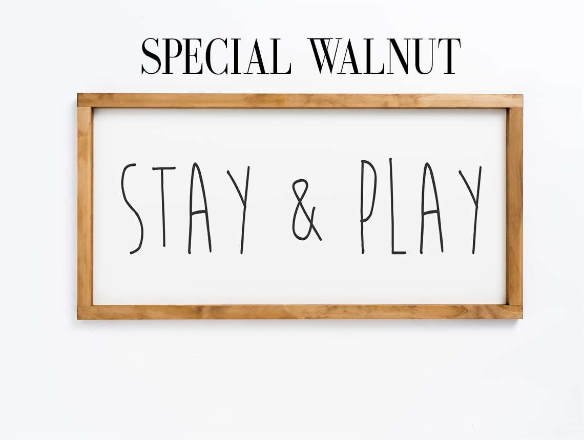 Playroom Wall Decor - Play Sign for Kids' Playroom - Stay and Play Sign - Let's Play Sign - Playroom Wall Art - Playroom Decor Ideas for Fun & Learning | Perfect for Nursery, Daycare & Play Areas