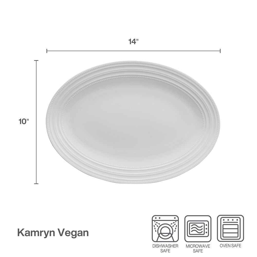 Kamryn Vegan Oval Platter - Eco-Friendly Serving Tray for Dinner Parties, Appetizers & Charcuterie Boards | Perfect for Entertaining, Holidays & Special Occasions